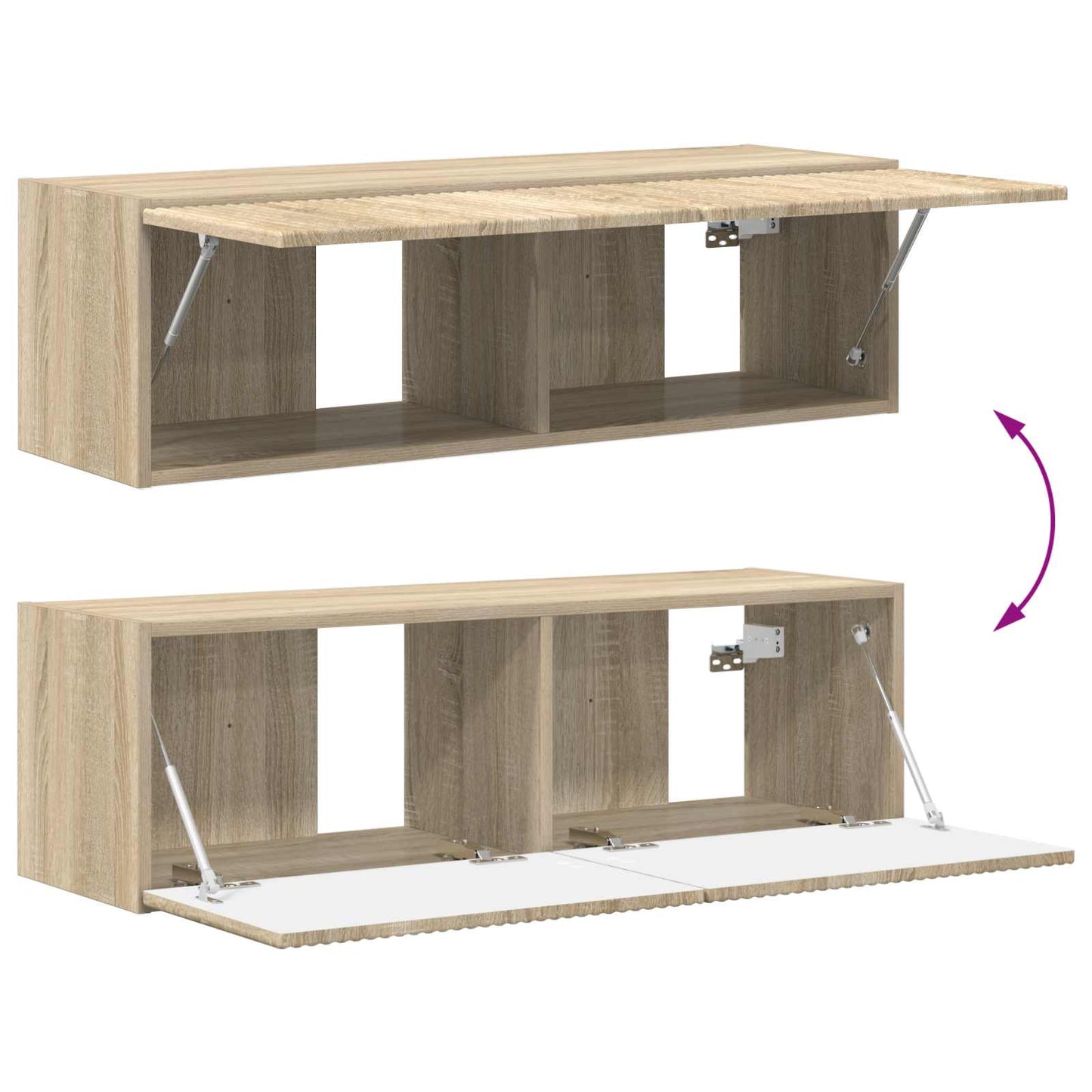 TV-Wandregal-Set 4 stk. Sonoma-Eiche Holzwerkstoff