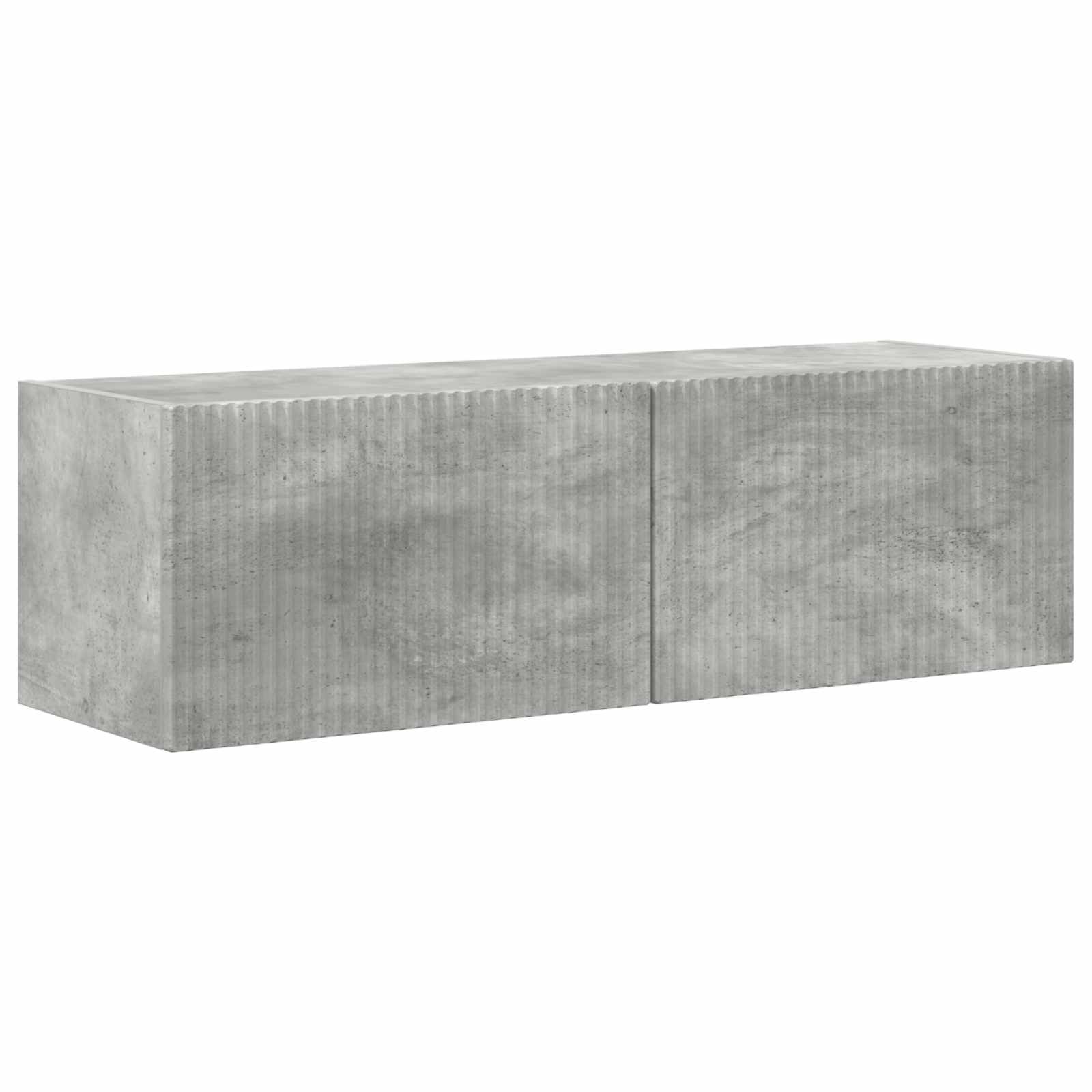 TV-Wandregal-Set Wandmontiert 4 pcs Beton Grau Holzwerkstoff