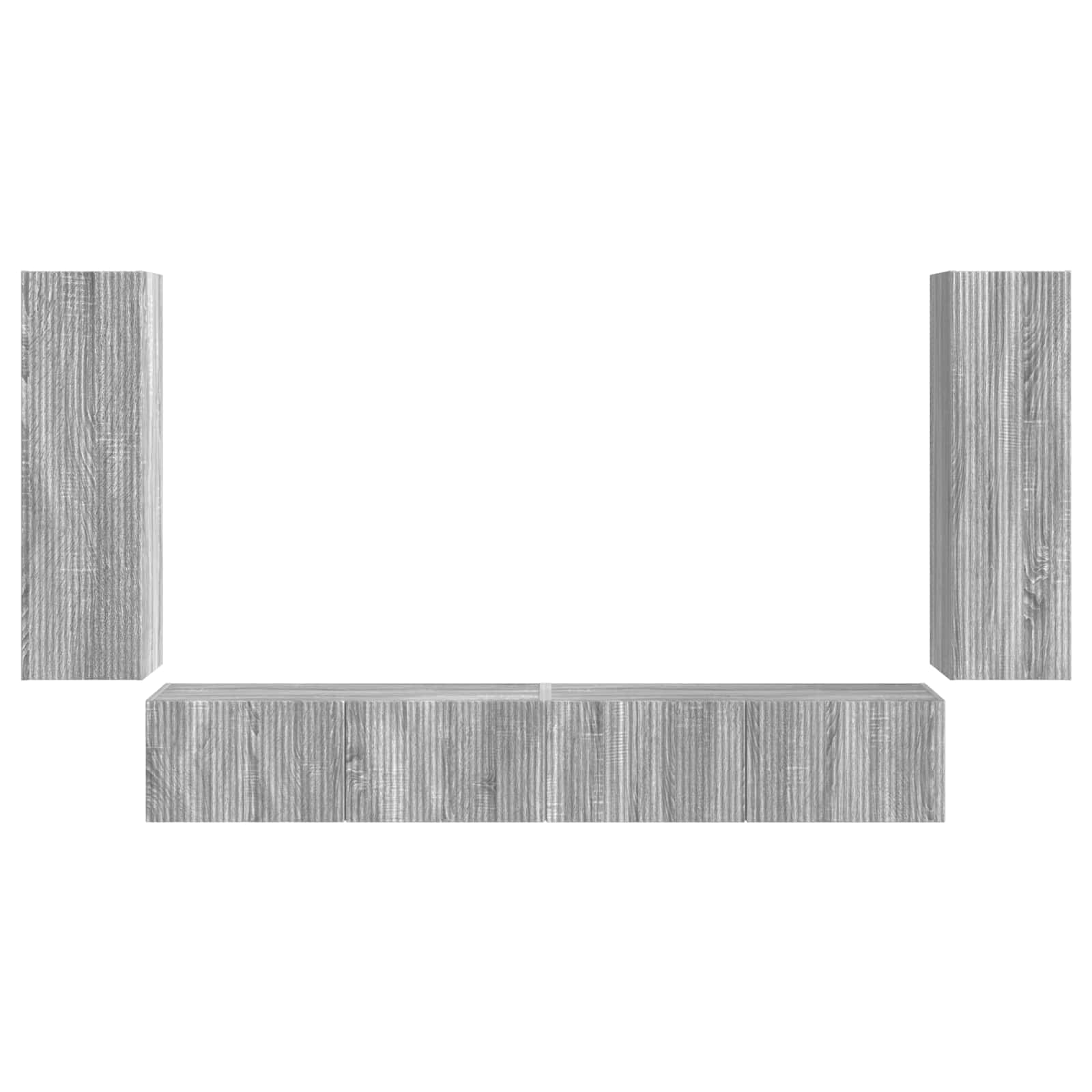 TV-Wandregal-Set 4 stk. Sonoma-Grau Holzwerkstoff