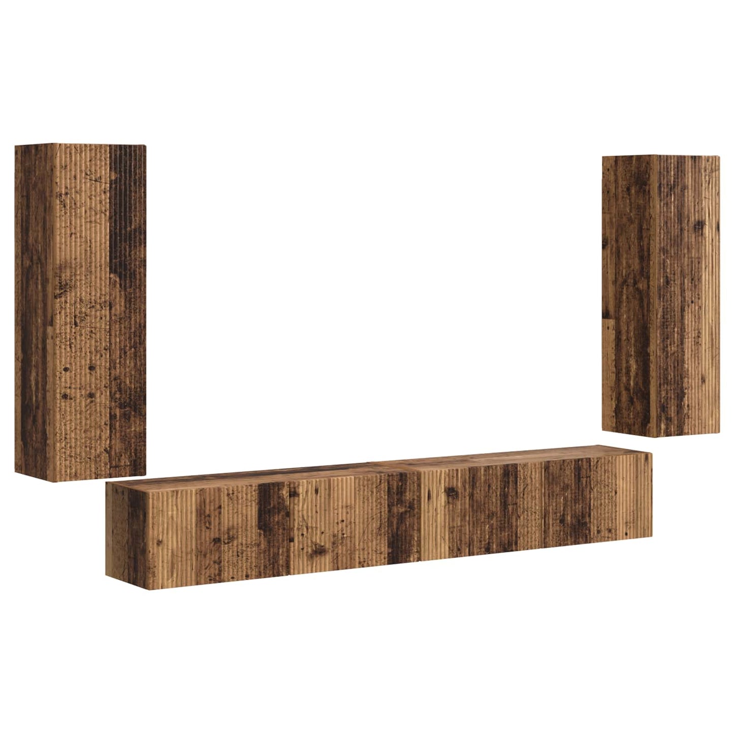 TV-Wandregal-Set 4 pcs 29,5 x 31 x 100 cm Altholz Holzwerkstoff