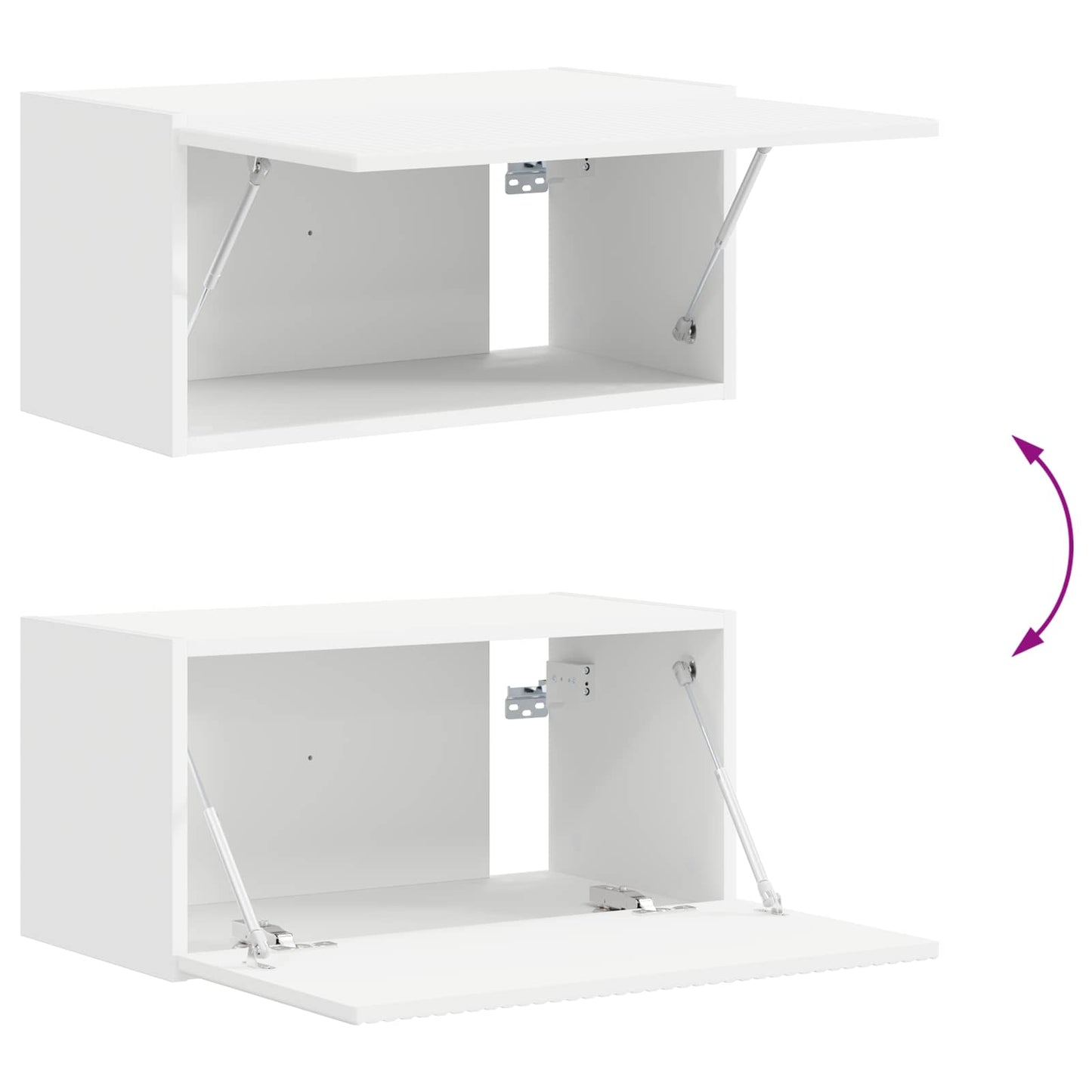 TV-Schrankset Wandmontiert 2 pcs Weiß Holzwerkstoff