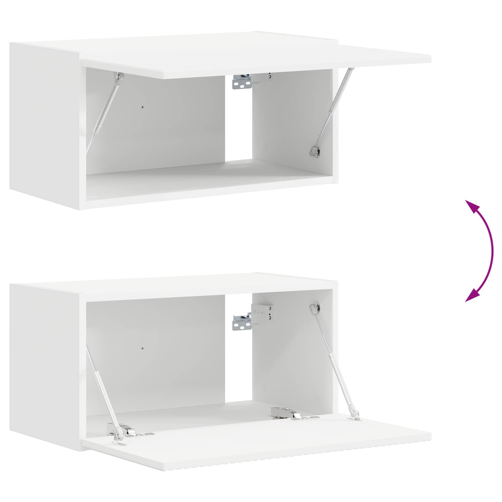 TV-Schrankset Wandmontiert 2 pcs Weiß Holzwerkstoff