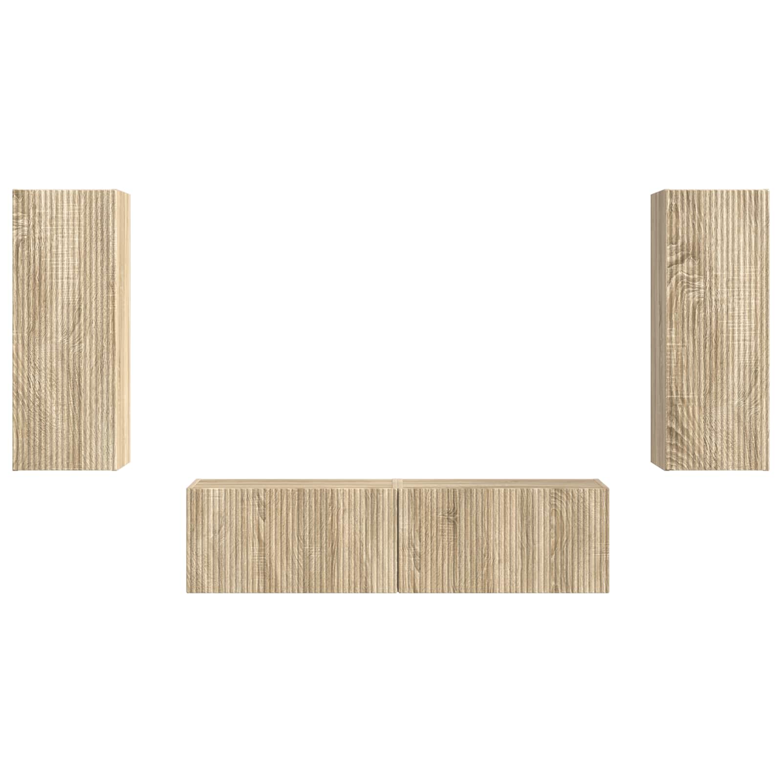 TV-Schrankset Wandmontiert 2 pcs Sonoma-Eiche Holzwerkstoff