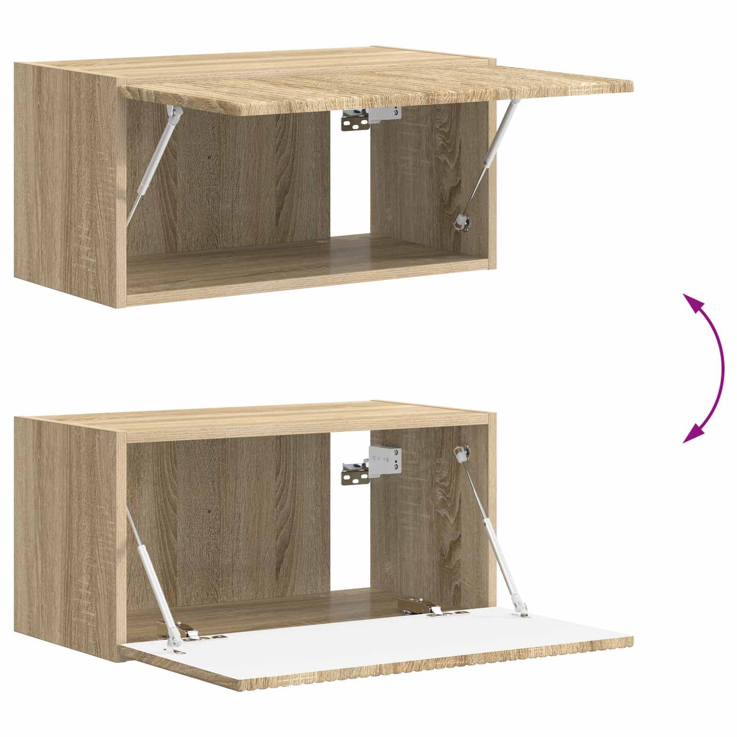 TV-Schrankset Wandmontiert 2 pcs Sonoma-Eiche Holzwerkstoff