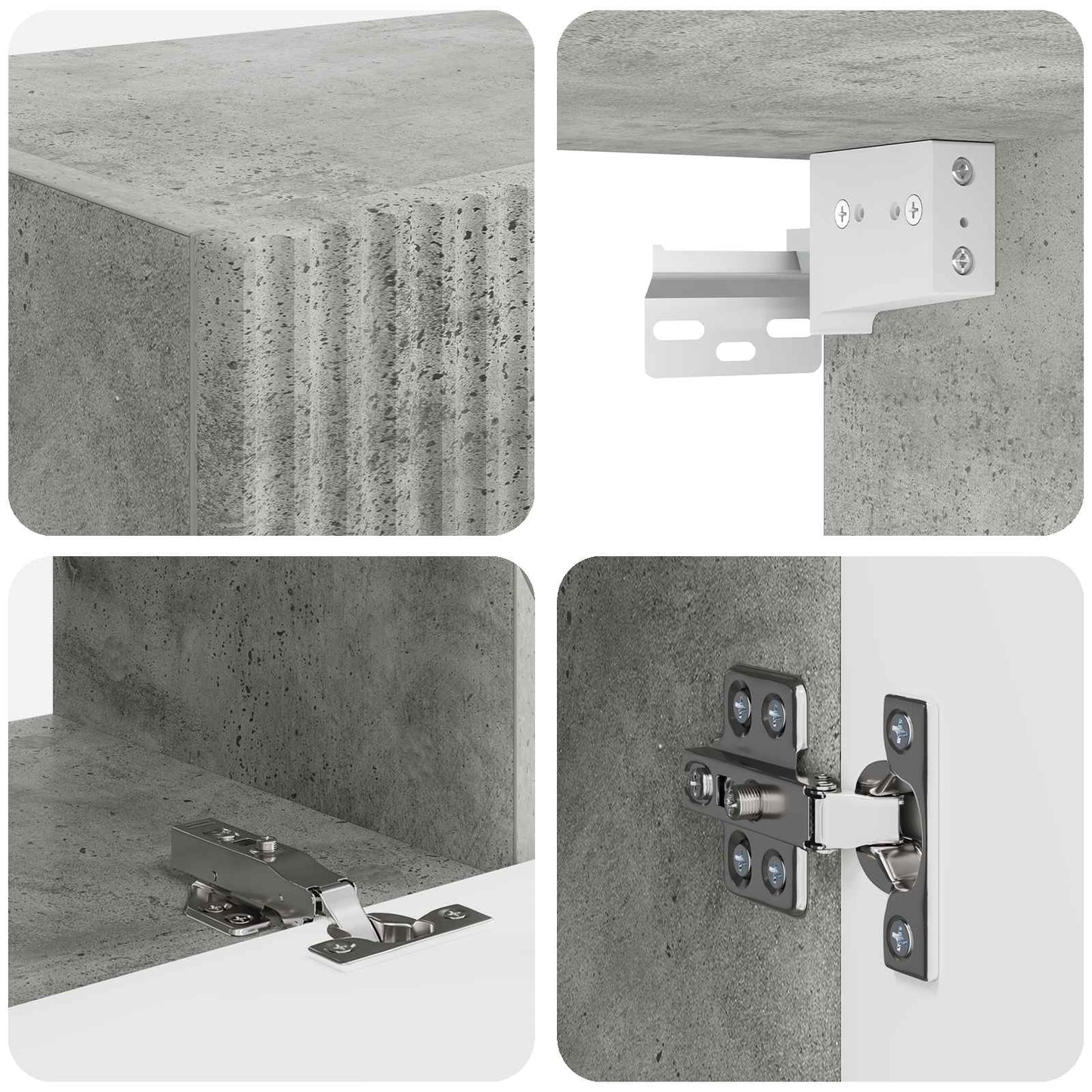TV-Schrankset 2 stk. Beton Grau Holzwerkstoff