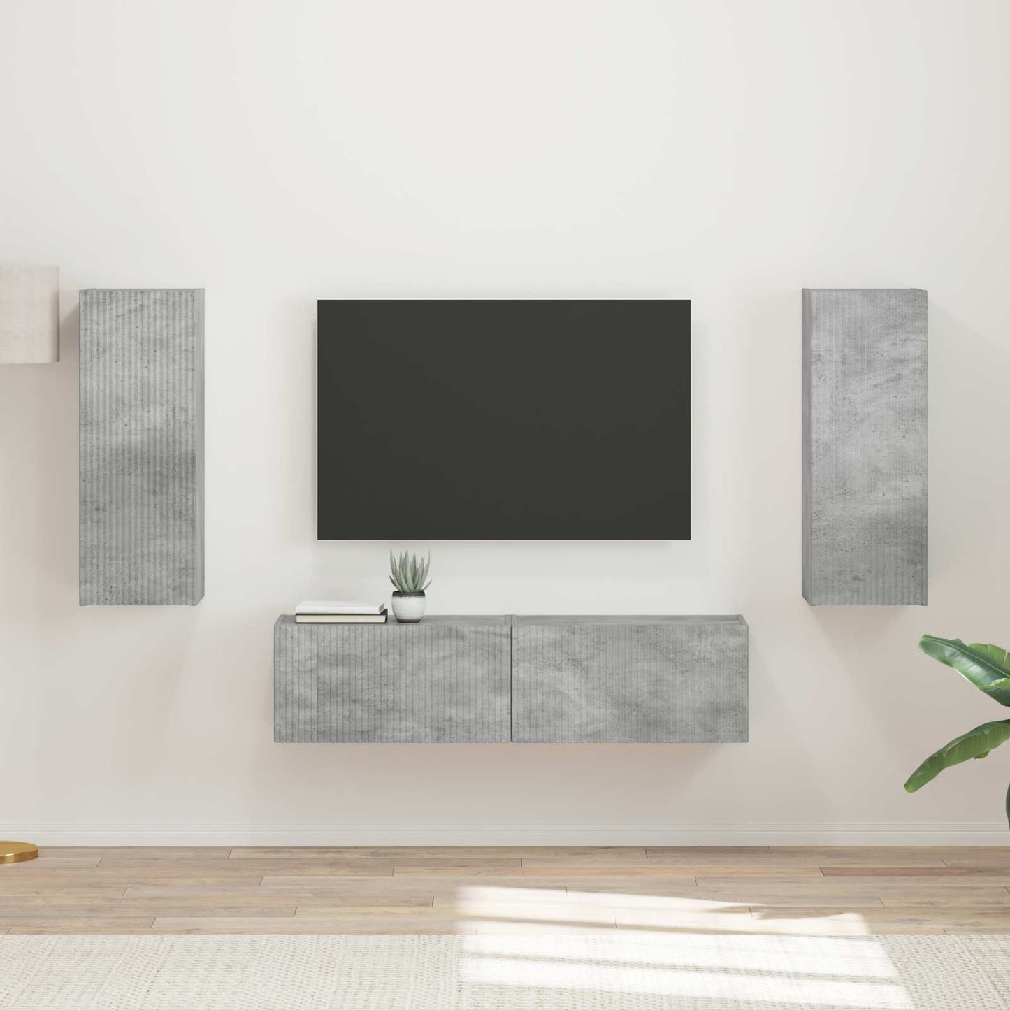 TV-Schrankset 2 stk. Beton Grau Holzwerkstoff