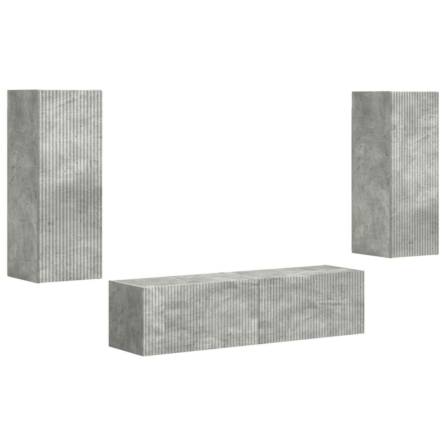 TV-Schrankset 2 stk. Beton Grau Holzwerkstoff