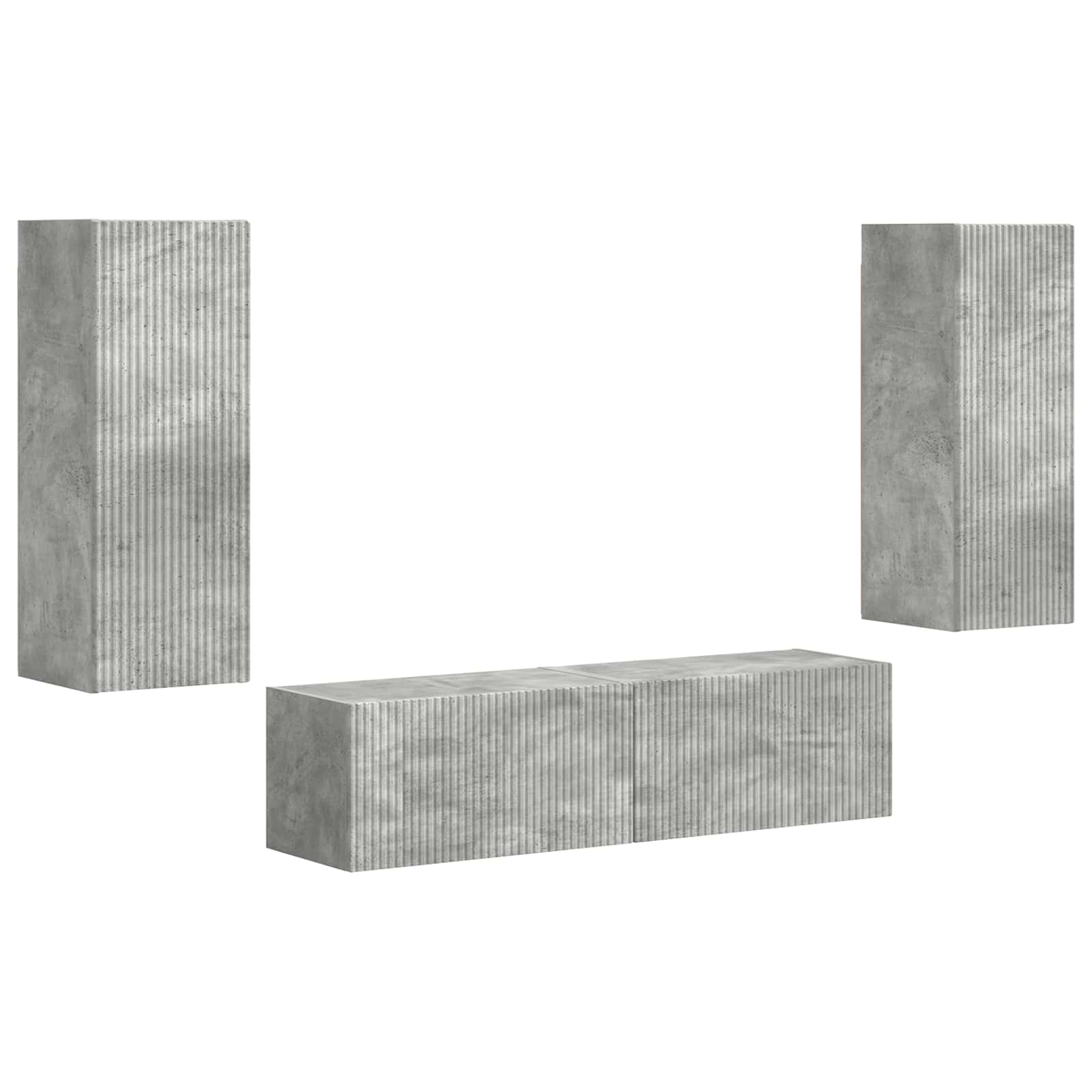 TV-Schrankset 2 stk. Beton Grau Holzwerkstoff