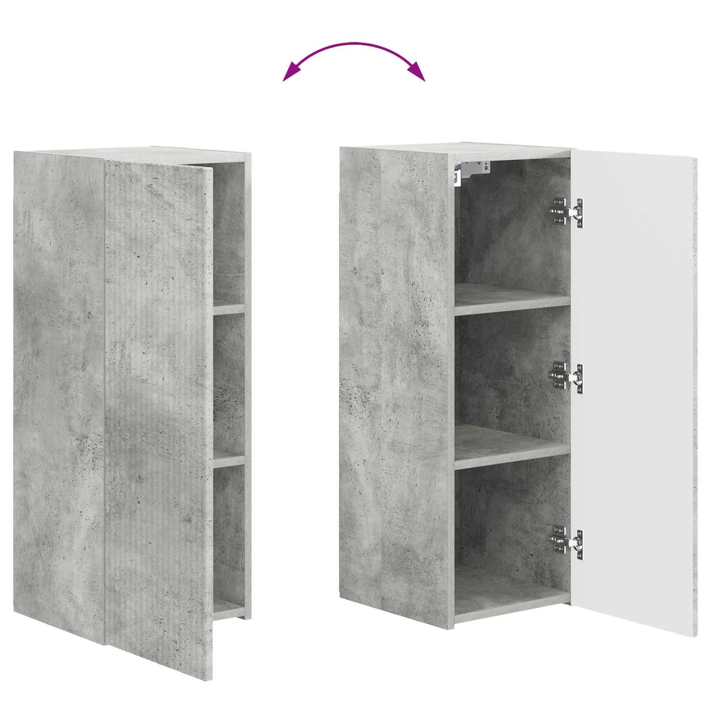 TV-Schrankset 2 stk. Beton Grau Holzwerkstoff
