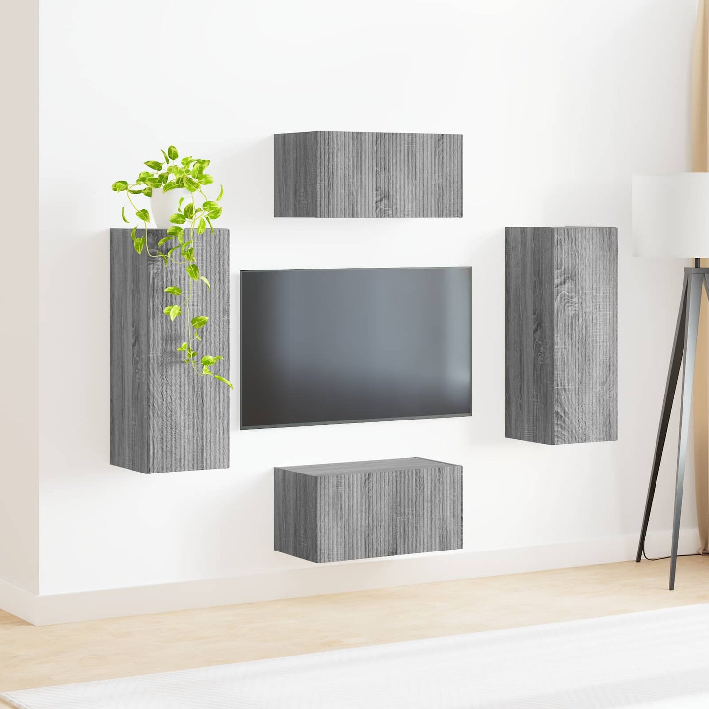 TV-Schrankset 2 stk. Graues Sonoma Holzwerkstoff