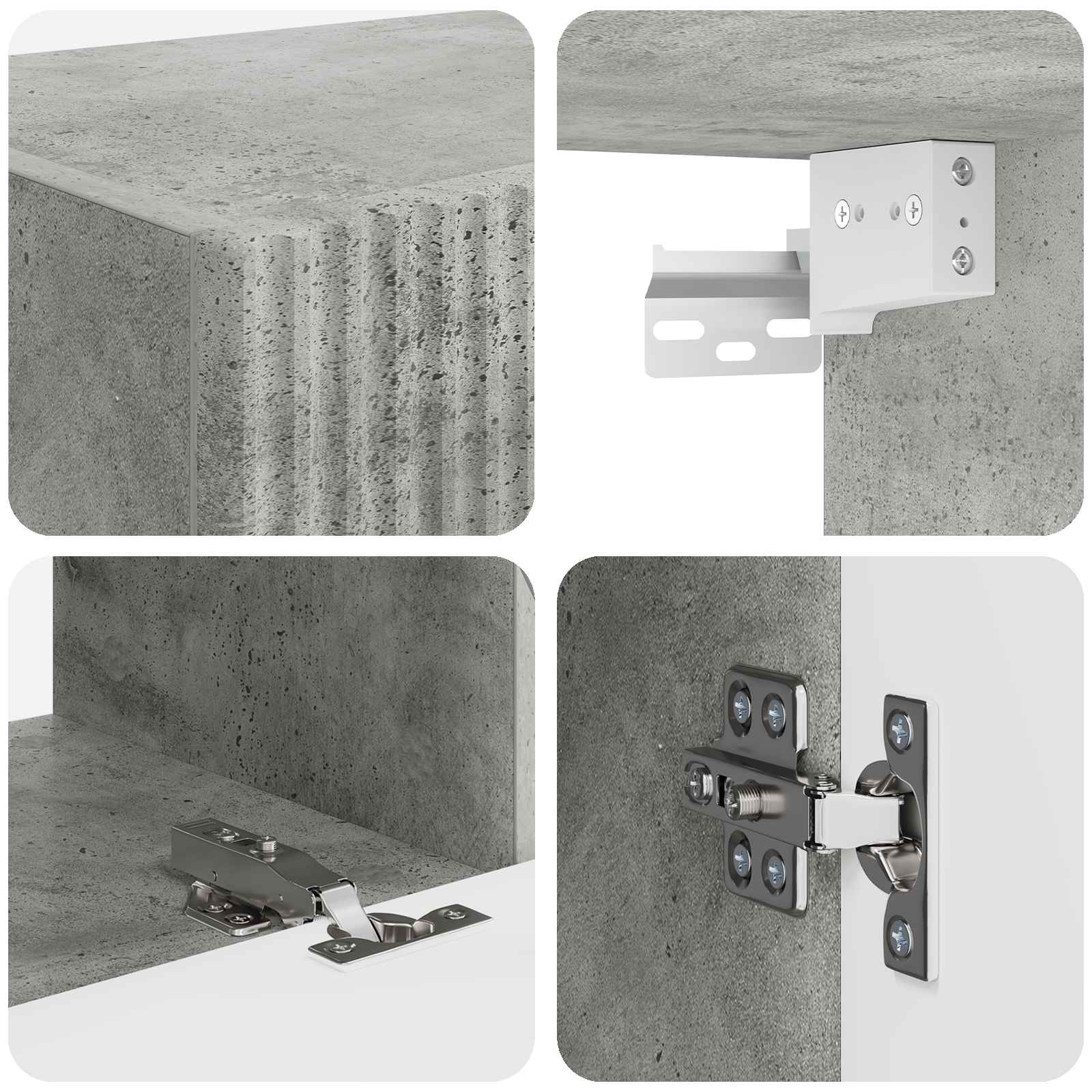 TV-Schrankset 4 stk. Beton Grau Holzwerkstoff