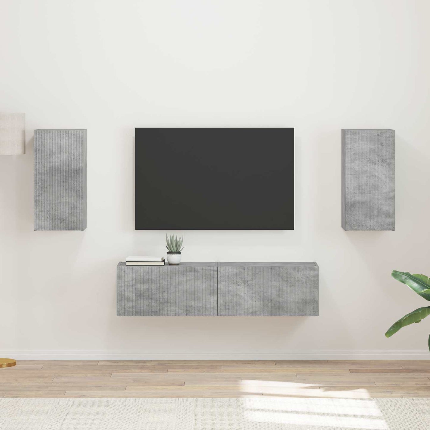 TV-Schrankset 4 stk. Beton Grau Holzwerkstoff