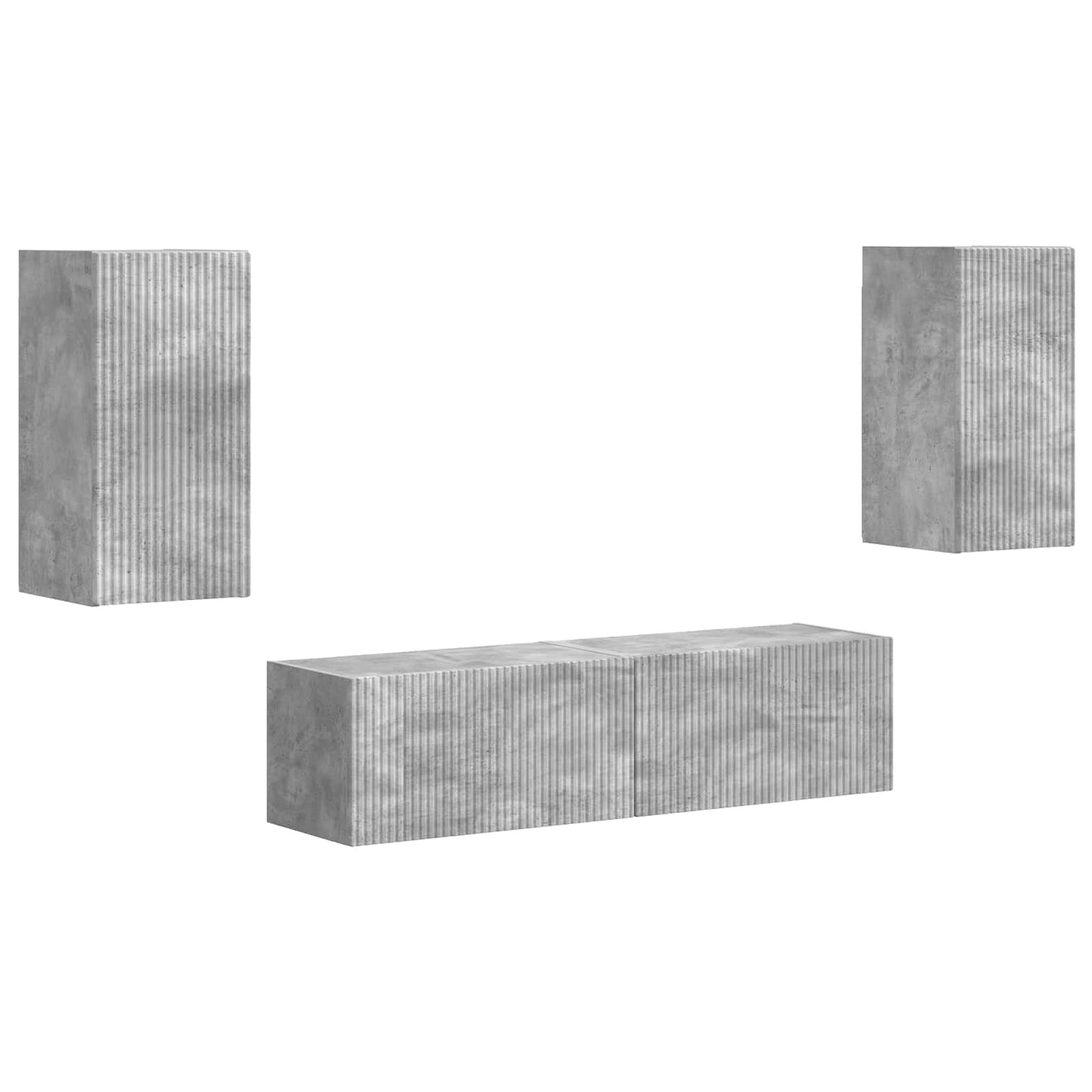 TV-Schrankset 4 stk. Beton Grau Holzwerkstoff