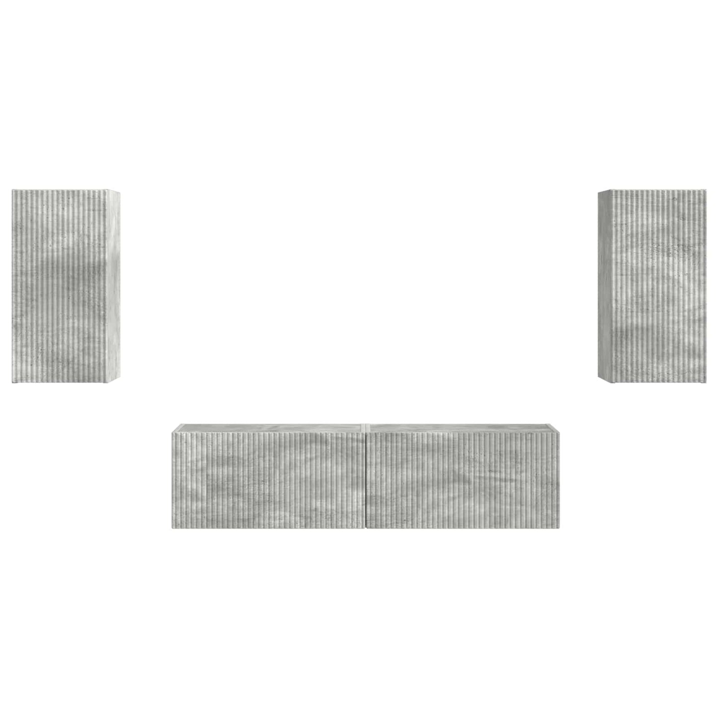 TV-Schrankset 4 stk. Beton Grau Holzwerkstoff
