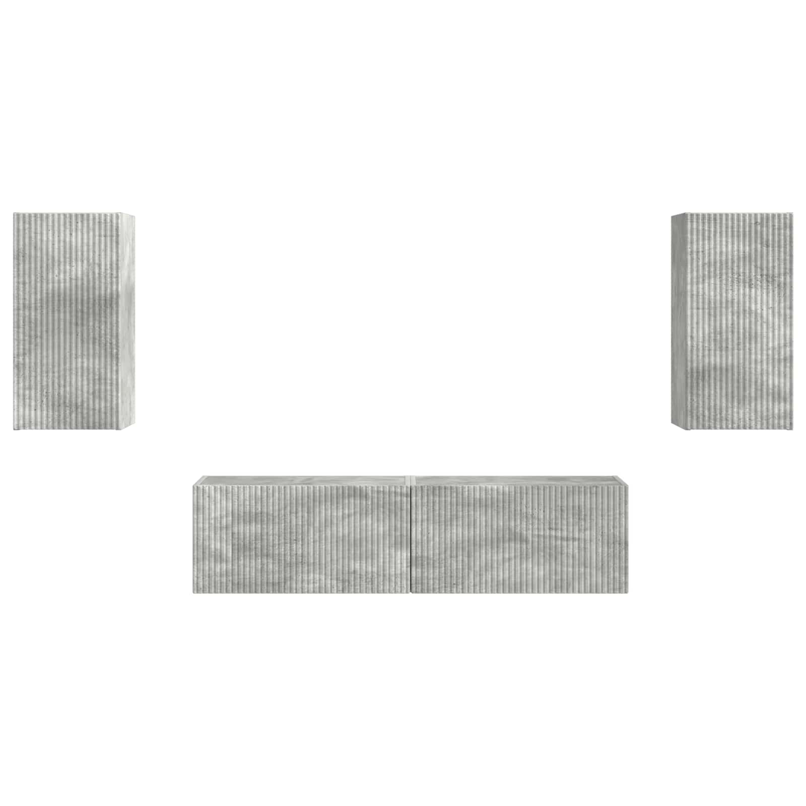 TV-Schrankset 4 stk. Beton Grau Holzwerkstoff