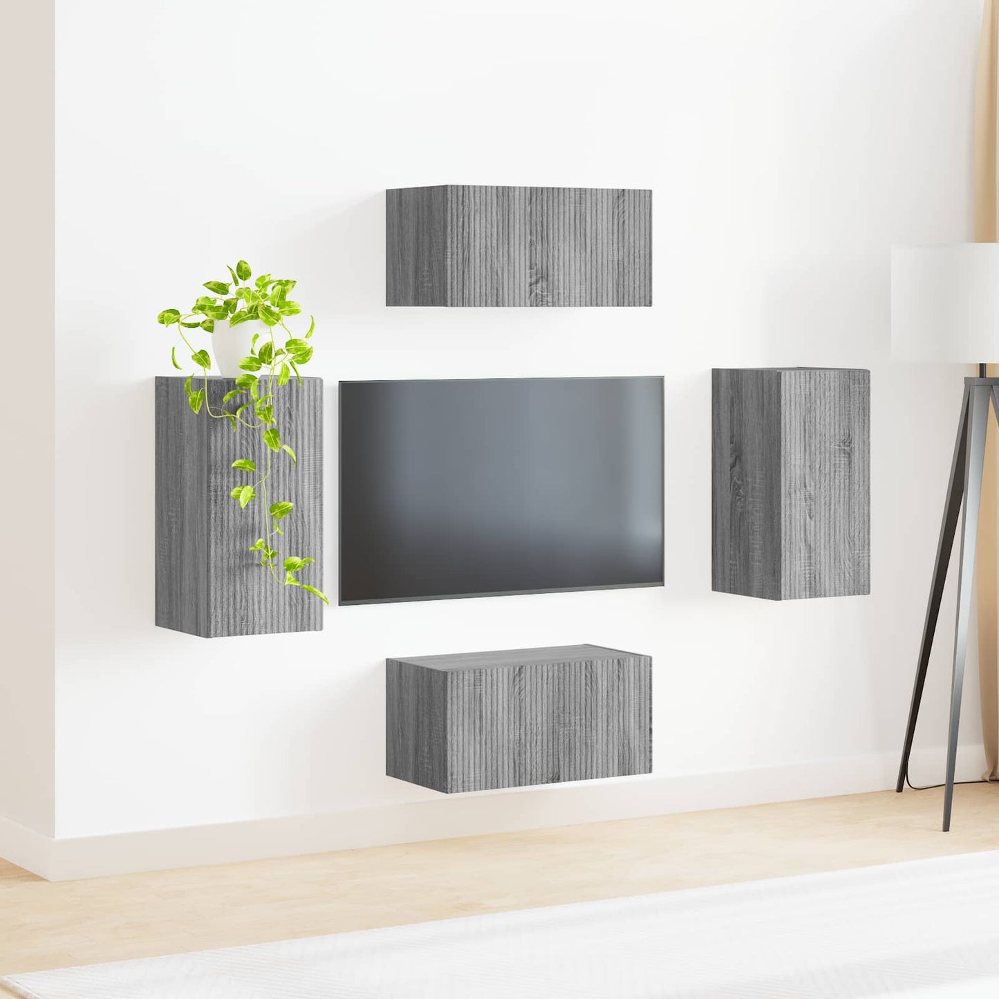 TV-Schrankset 4 stk. Graues Sonoma Holzwerkstoff