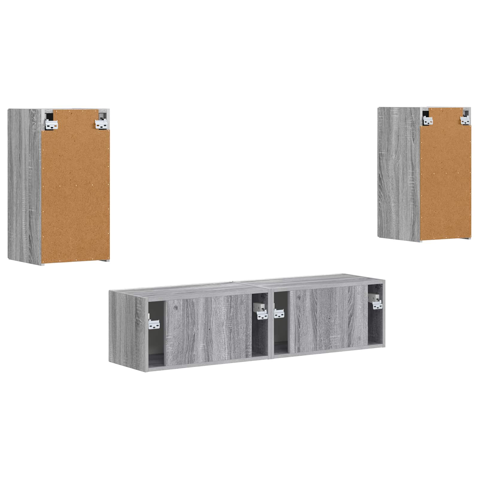 TV-Schrankset 4 stk. Graues Sonoma Holzwerkstoff