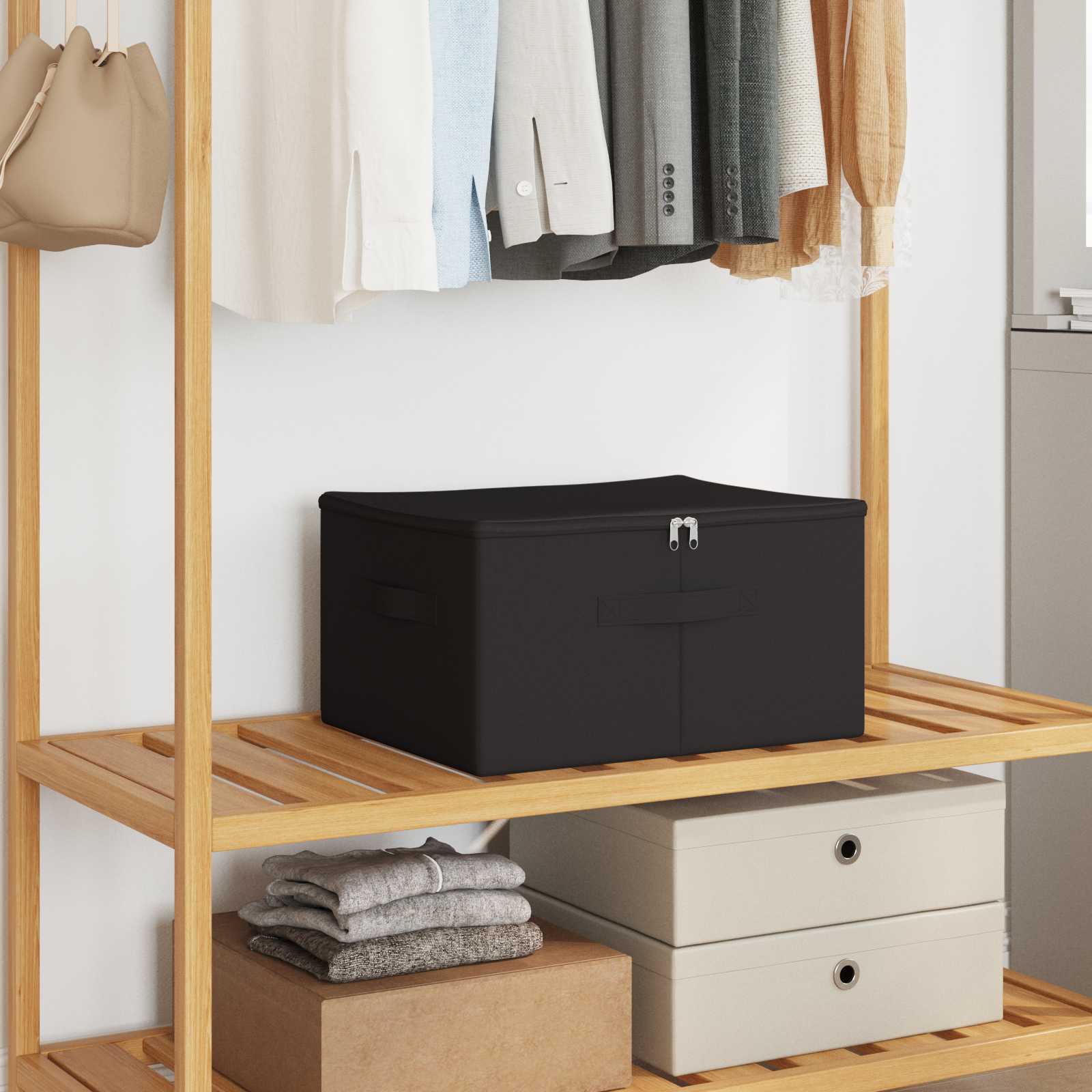 Aufbewahrungsbox Vliesstoff 43 x 34 x 23 cm 33,6 L Anthrazit
