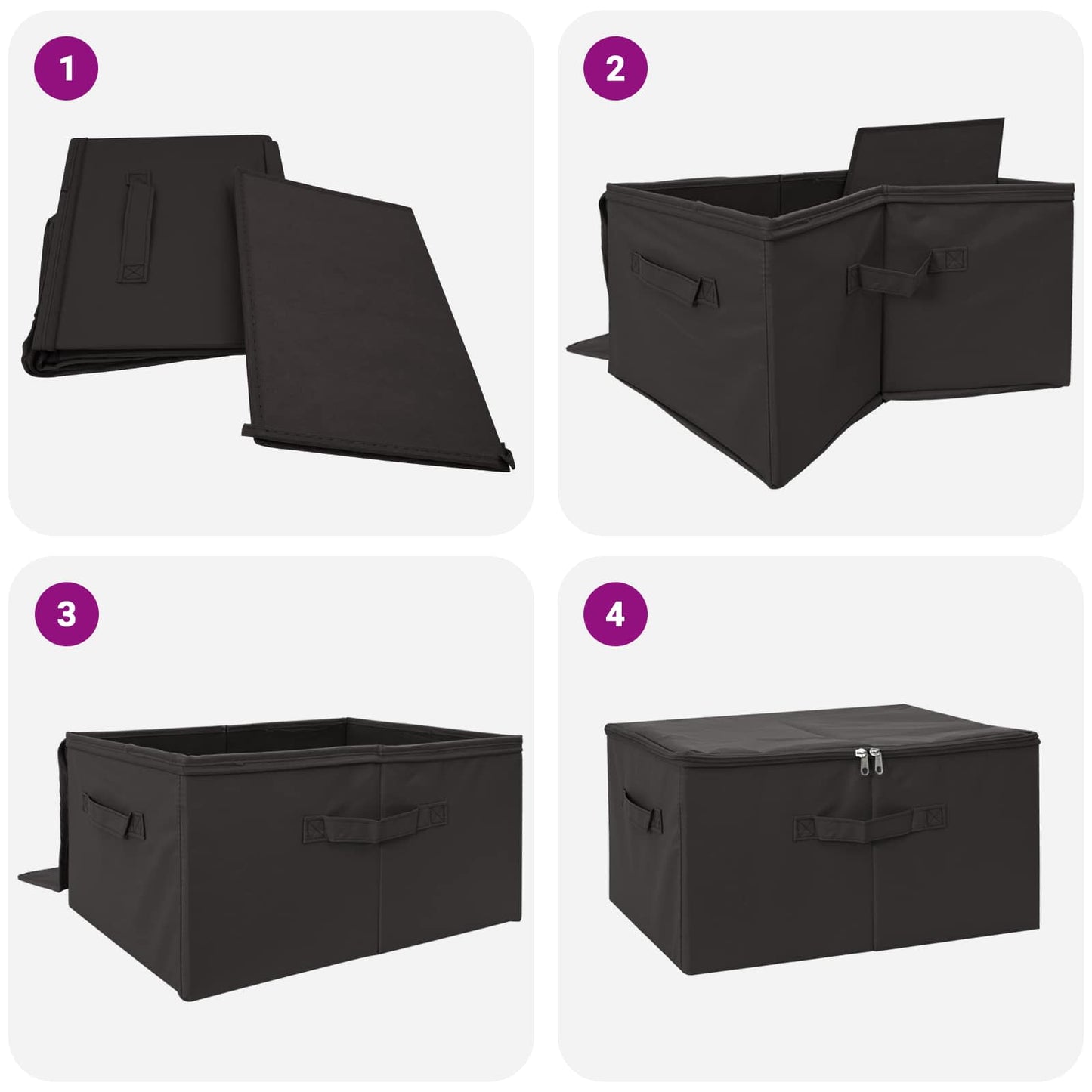 Aufbewahrungsbox 6 Stk. Vliesstoff 55 x 35 x 32 cm 61,6 L