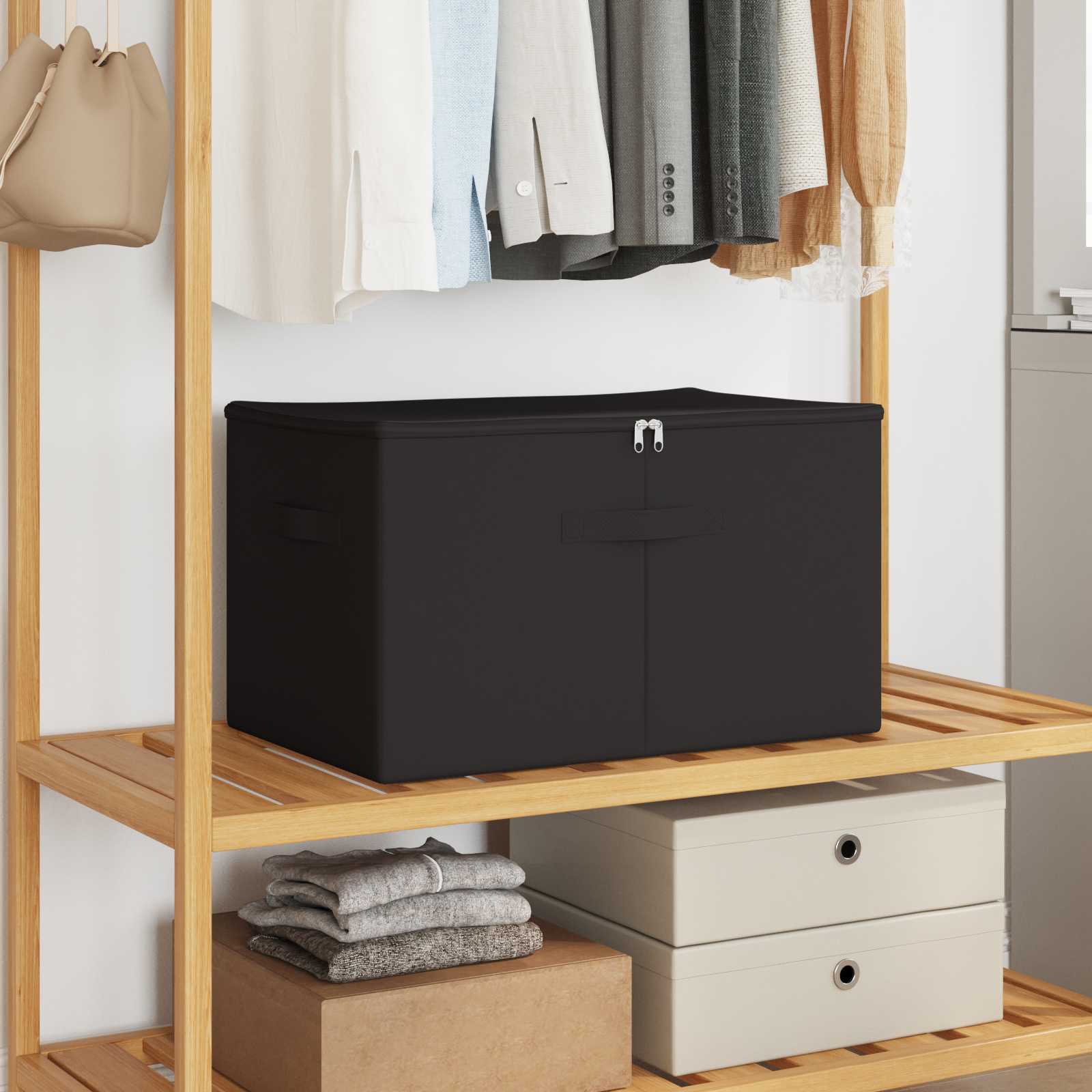 Aufbewahrungsbox Vliesstoff 60 x 43 x 35 cm 90,3 L Anthrazit