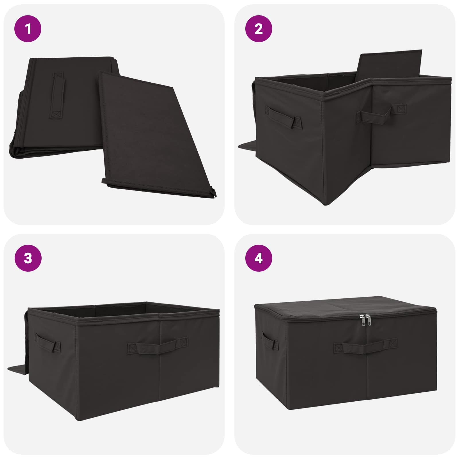 Aufbewahrungsbox Vliesstoff 60 x 43 x 35 cm 90,3 L Anthrazit