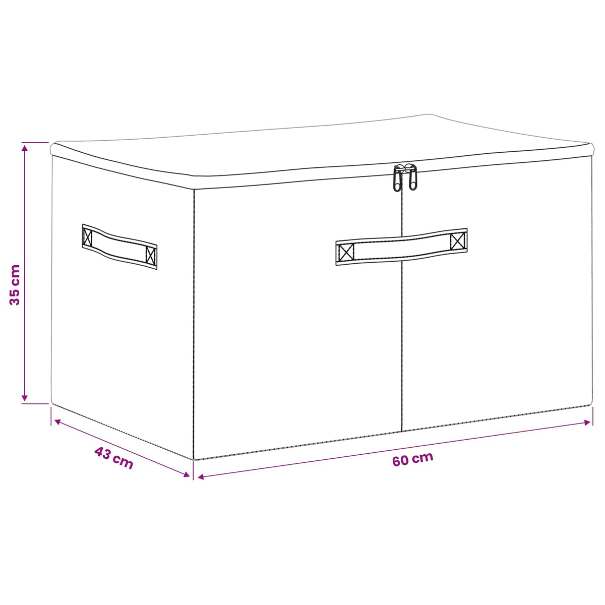 Aufbewahrungsbox 6 stk. Vliesstoff 60 x 43 x 35 cm 90,3 L