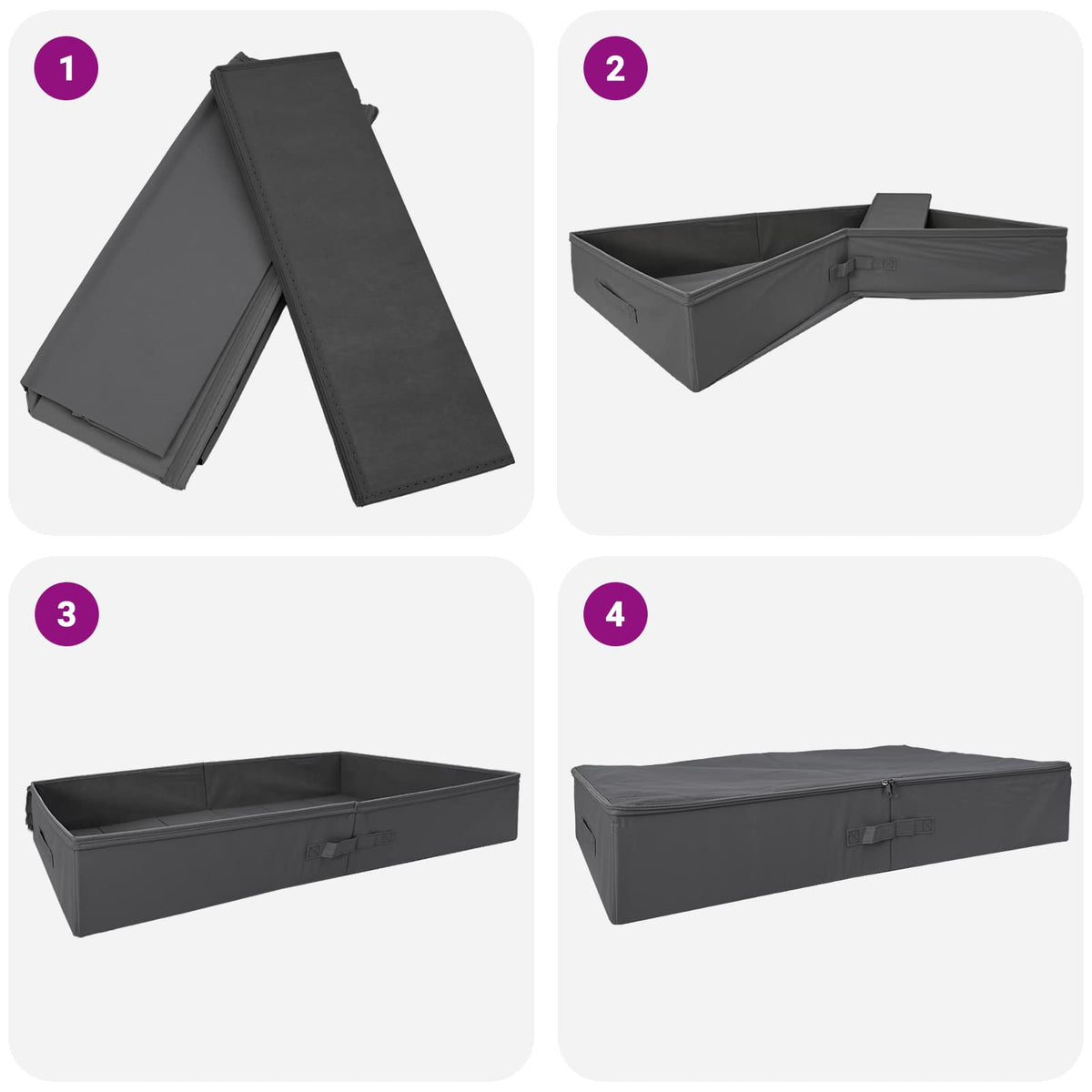 Aufbewahrungsbox 2 stk. Vliesstoff 100 x 50 x 18 cm 90 l