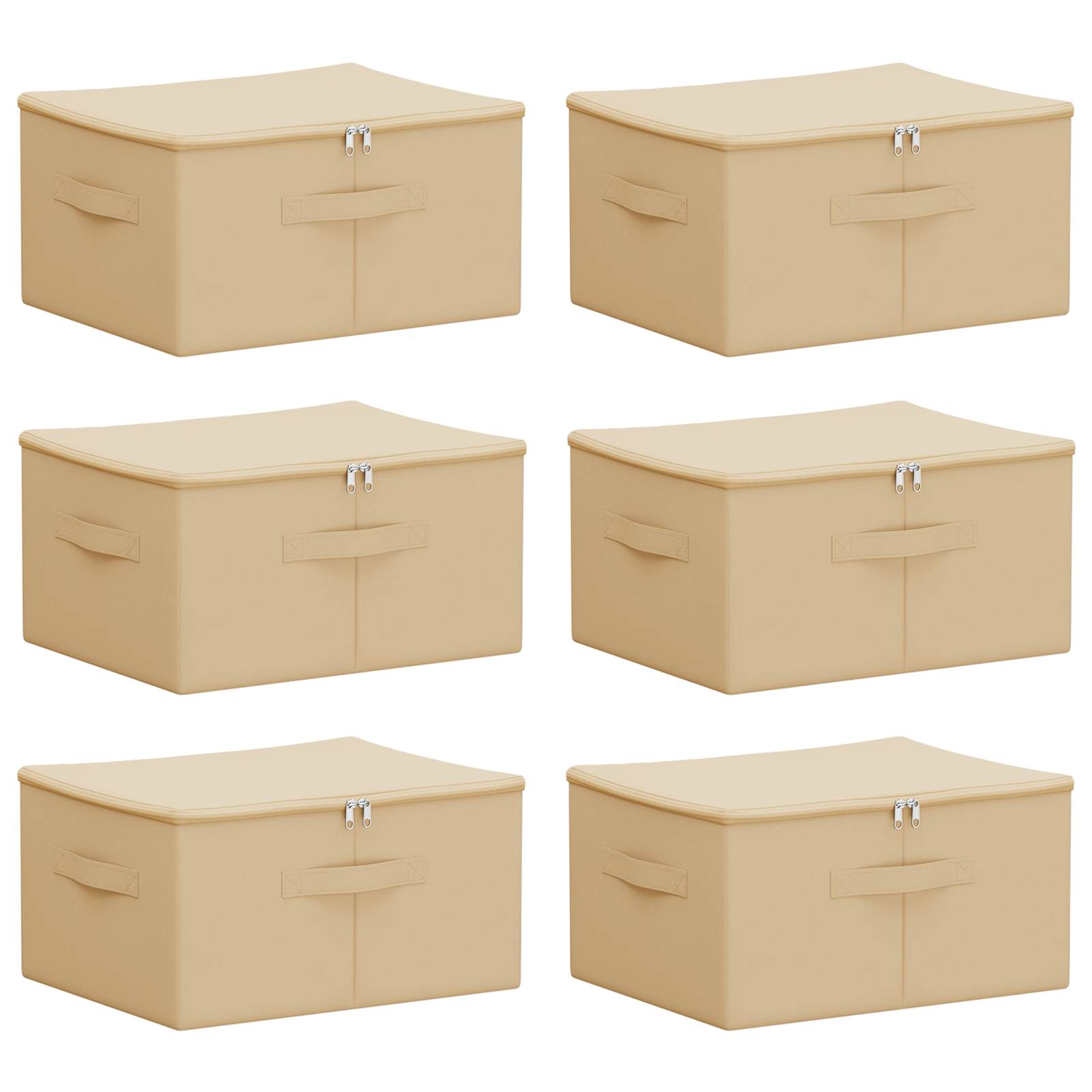 Aufbewahrungsbox 6 Stk. Vliesstoff 43 x 34 x 23 cm 33,6 L Creme