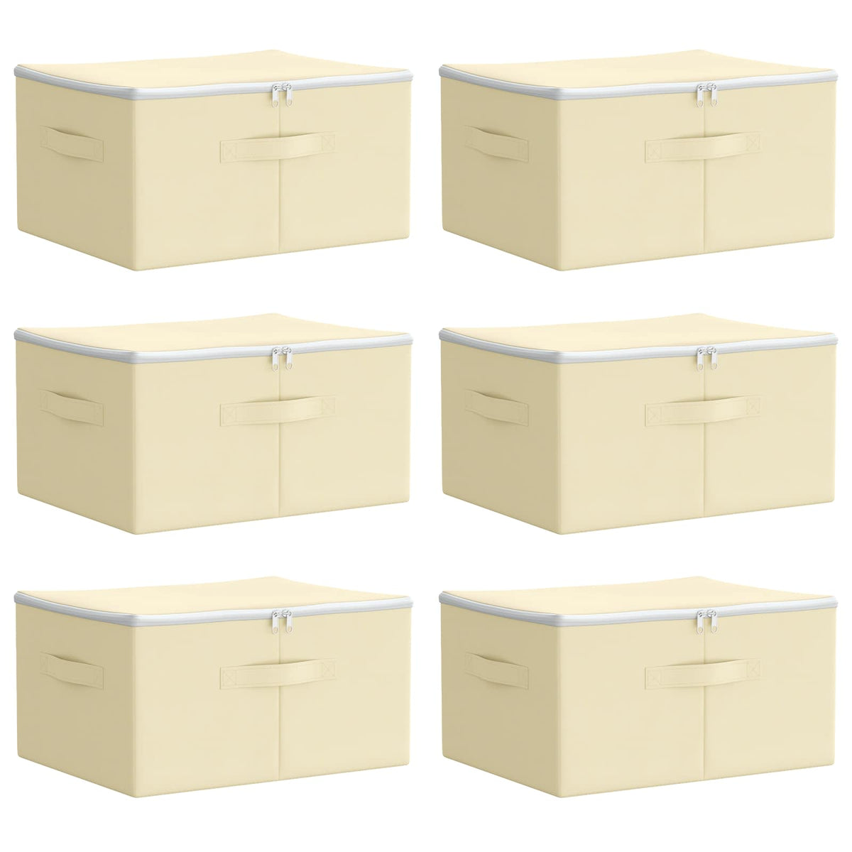 Aufbewahrungsbox 6 stk. Vliesstoff 50 x 30 x 25 cm 37,5 L Creme