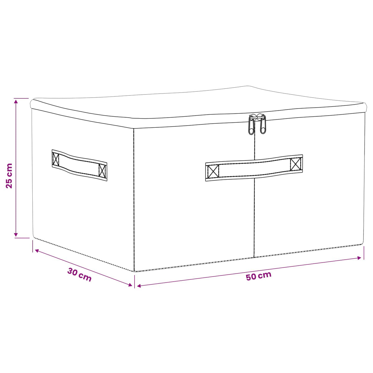 Aufbewahrungsbox 6 stk. Vliesstoff 50 x 30 x 25 cm 37,5 L Creme