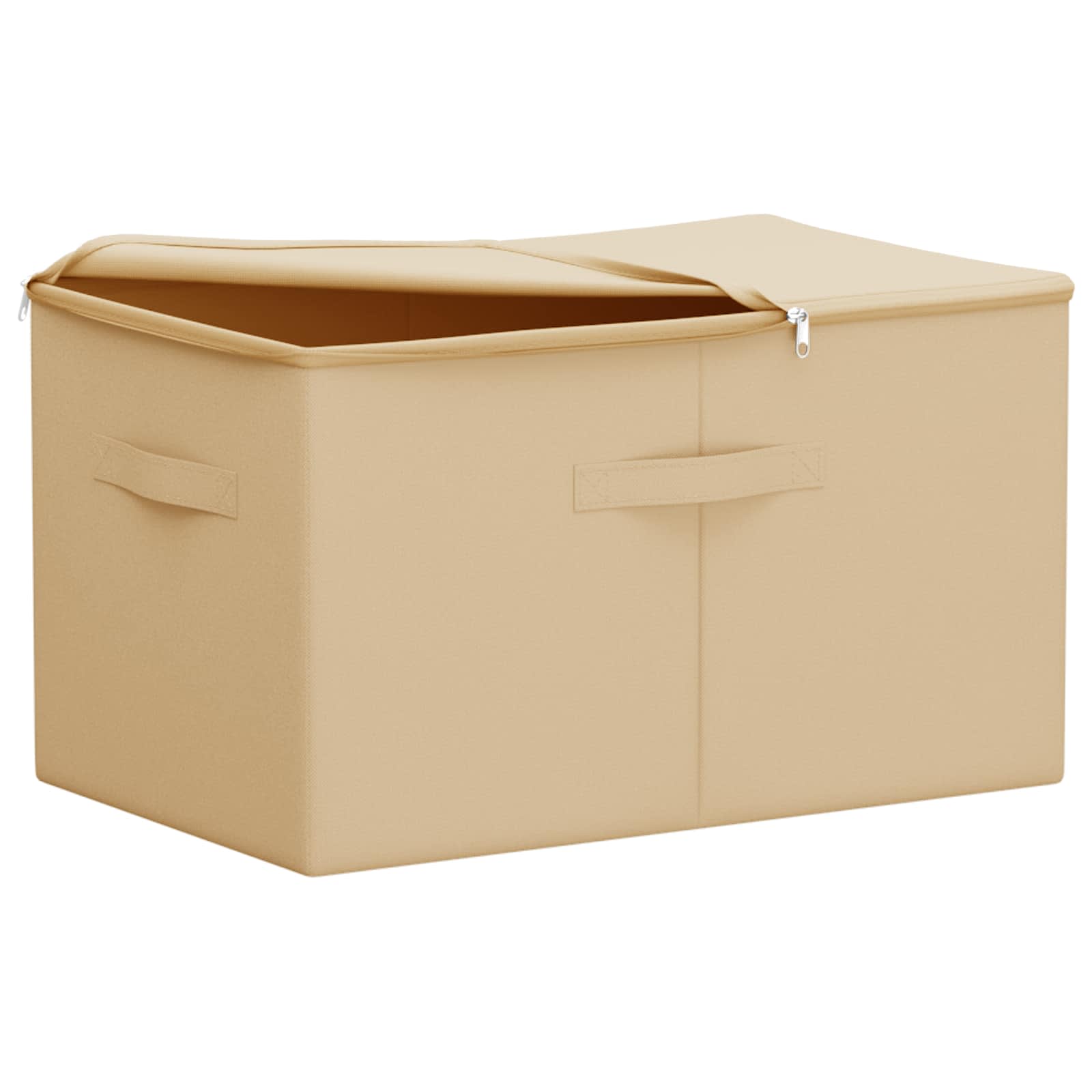 Aufbewahrungsbox 2 Stk. Vliesstoff 55 x 35 x 32 cm 61,6 L Creme