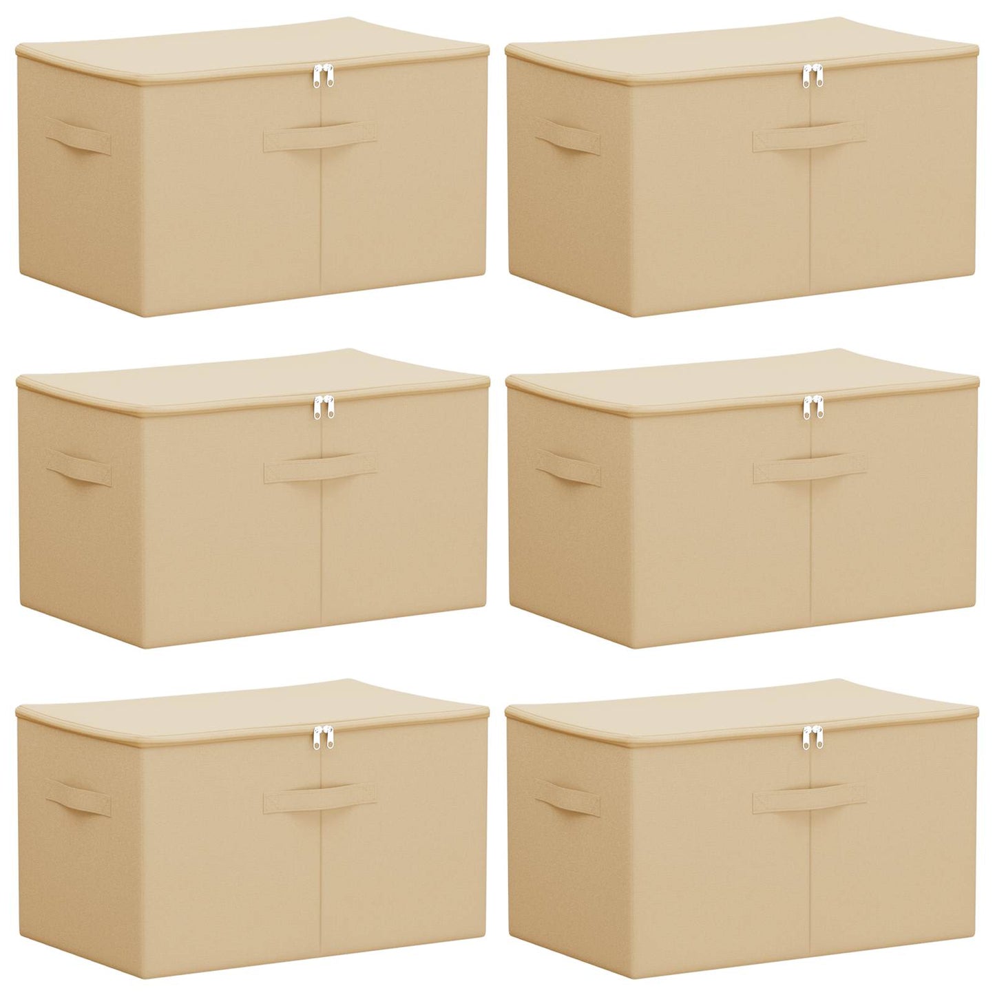 Aufbewahrungsbox 6 Stk. Vliesstoff 55 x 35 x 32 cm 61,6 L Creme