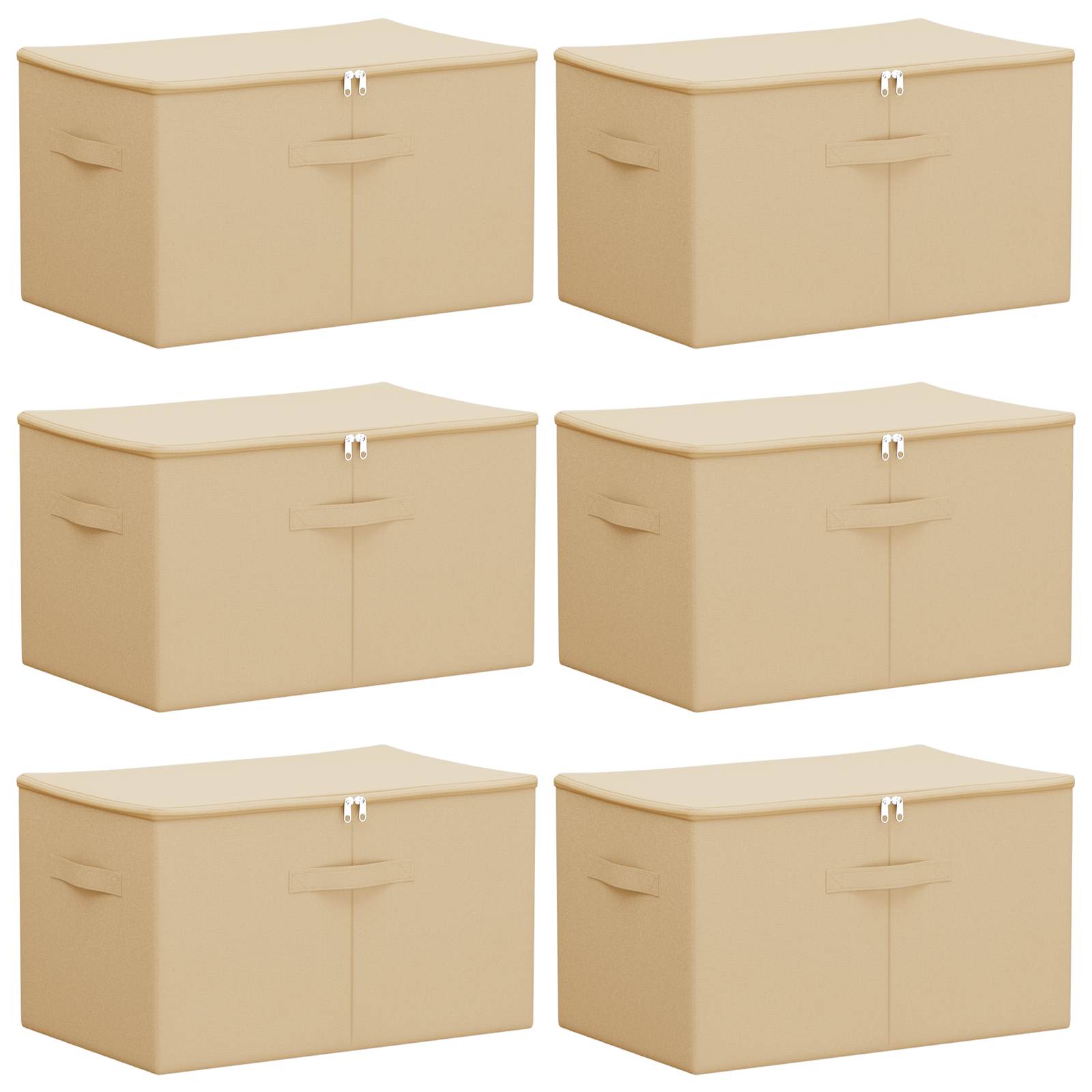 Aufbewahrungsbox 6 Stk. Vliesstoff 55 x 35 x 32 cm 61,6 L Creme