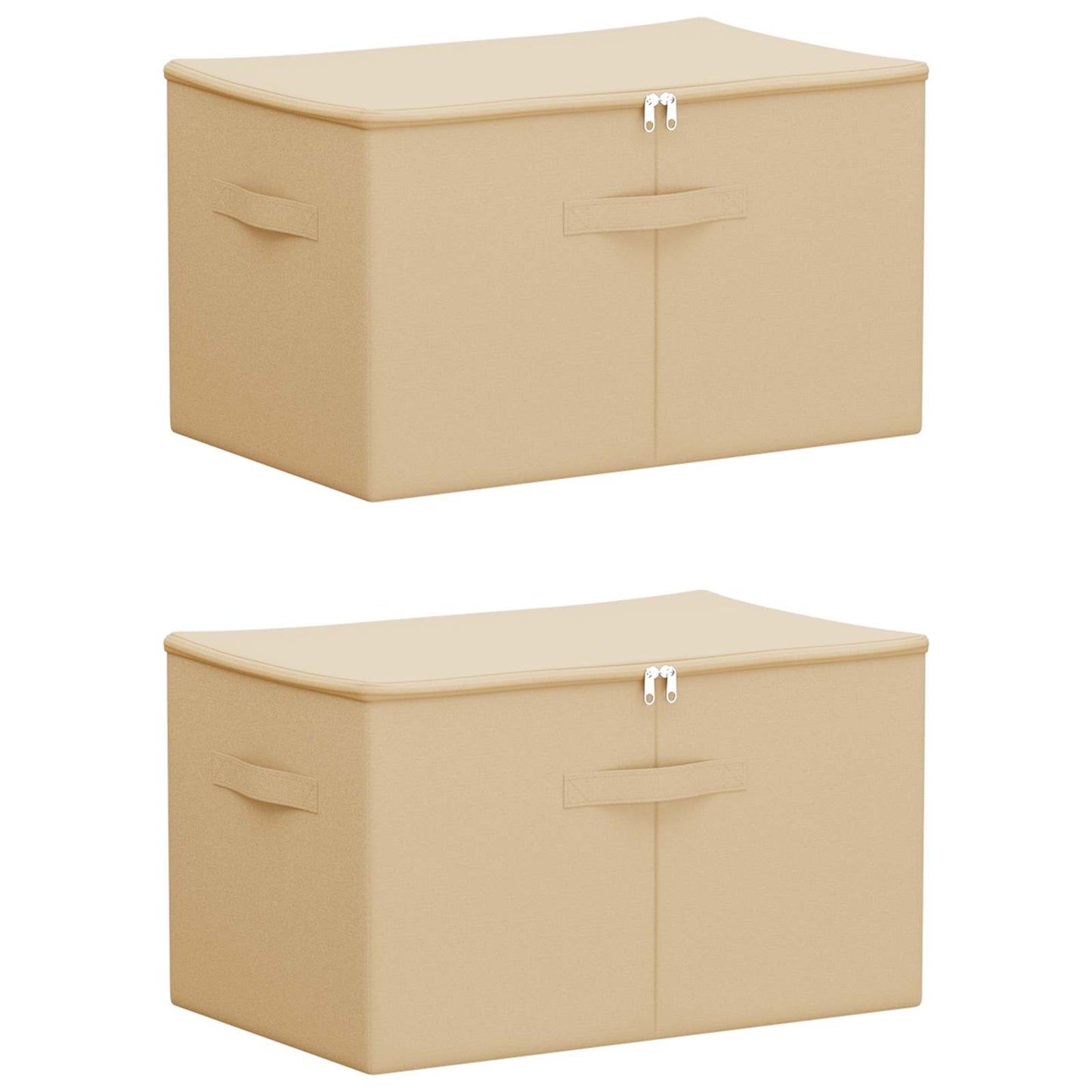 Aufbewahrungsbox 2 Stk. Vliesstoff 60 x 43 x 35 cm 90,3 L Creme