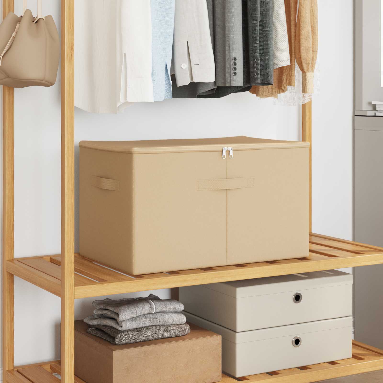 Aufbewahrungsbox 6 Stk. Vliesstoff 60 x 43 x 35 cm 90,3 L Creme