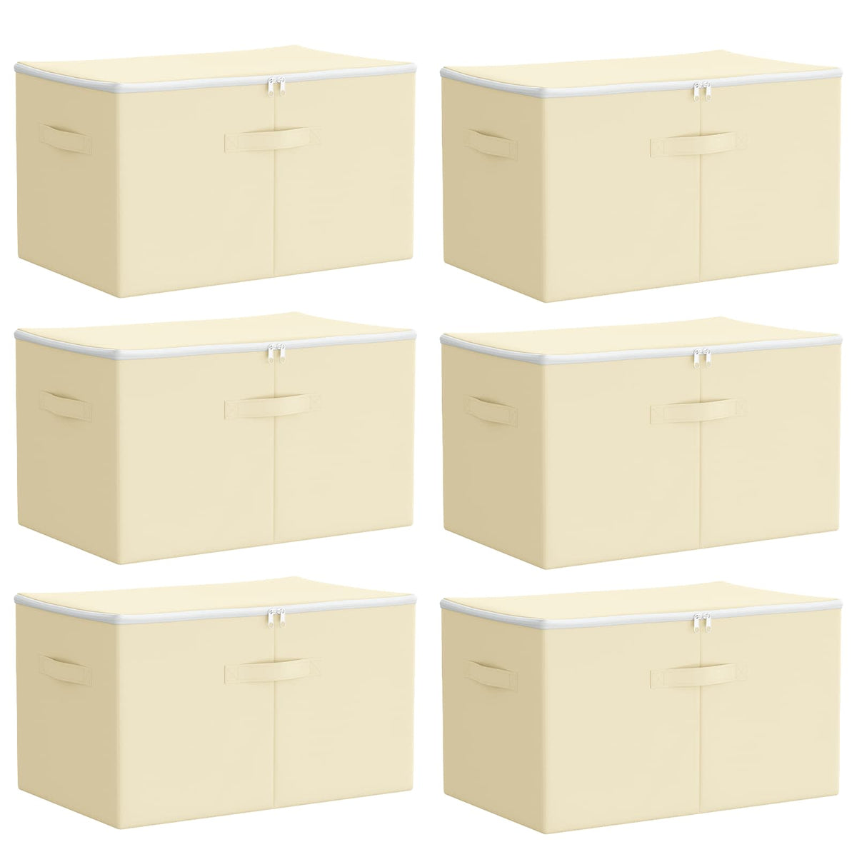 Aufbewahrungsbox 6 stk. Vliesstoff 60 x 43 x 35 cm 90,3 L Creme