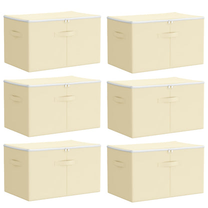 Aufbewahrungsbox 6 stk. Vliesstoff 60 x 43 x 35 cm 90,3 L Creme
