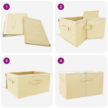 Aufbewahrungsbox 6 stk. Vliesstoff 60 x 43 x 35 cm 90,3 L Creme