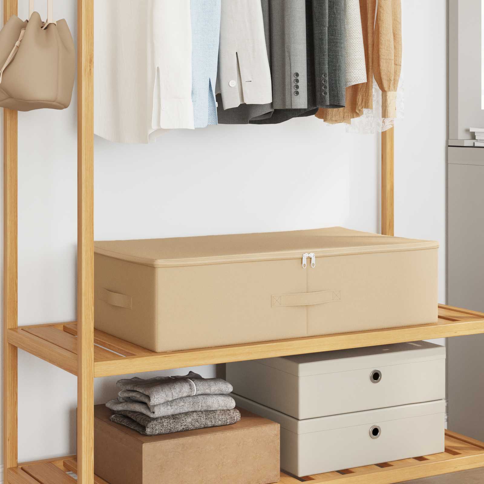 Aufbewahrungsbox 6 Stk. Vliesstoff 70 x 40 x 18 cm 50,4 L Creme