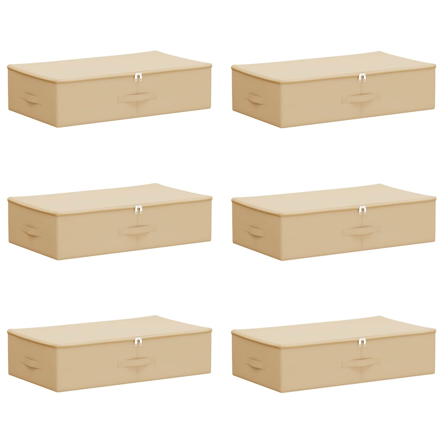 Aufbewahrungsbox 6 Stk. Vliesstoff 70 x 40 x 18 cm 50,4 L Creme