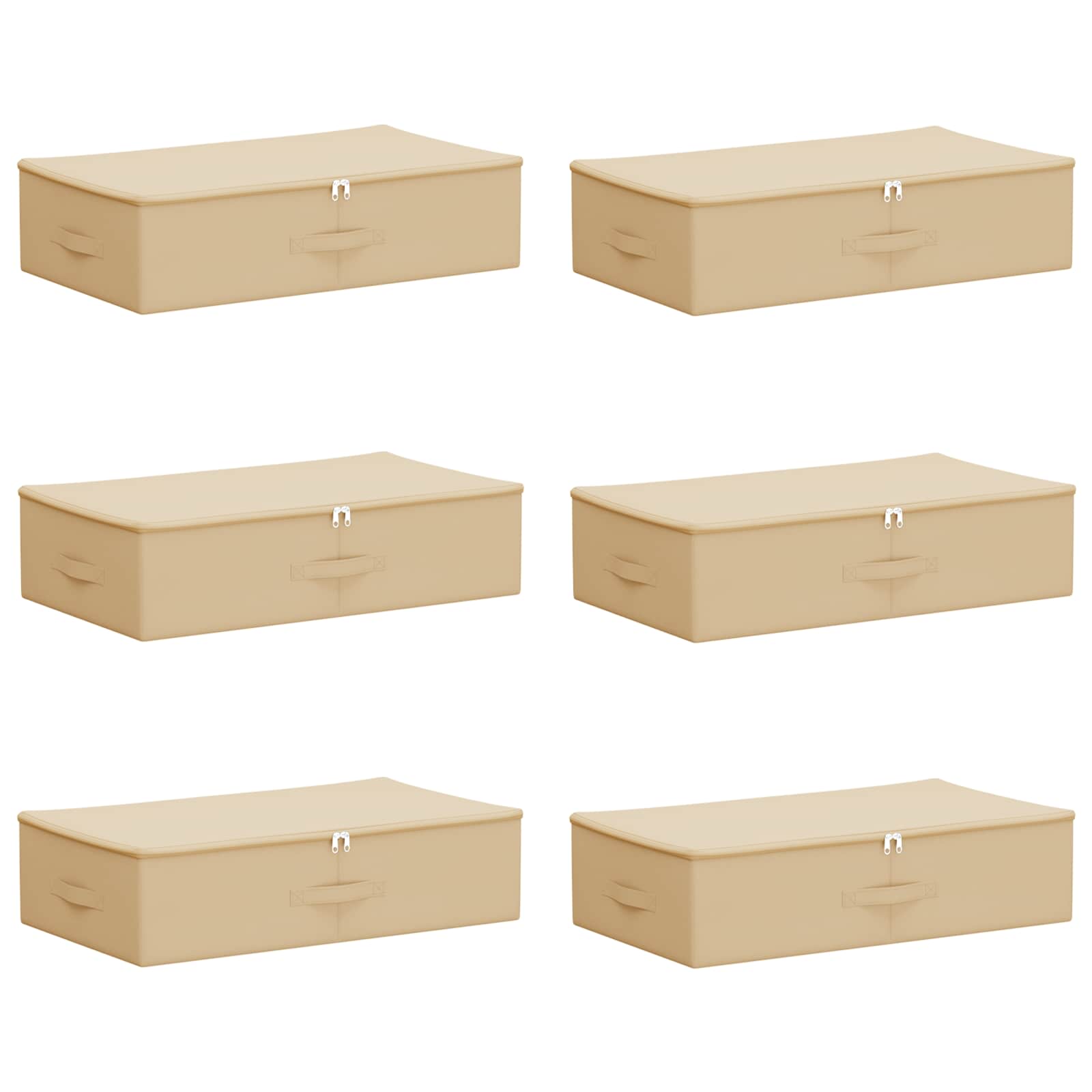 Aufbewahrungsbox 6 Stk. Vliesstoff 70 x 40 x 18 cm 50,4 L Creme