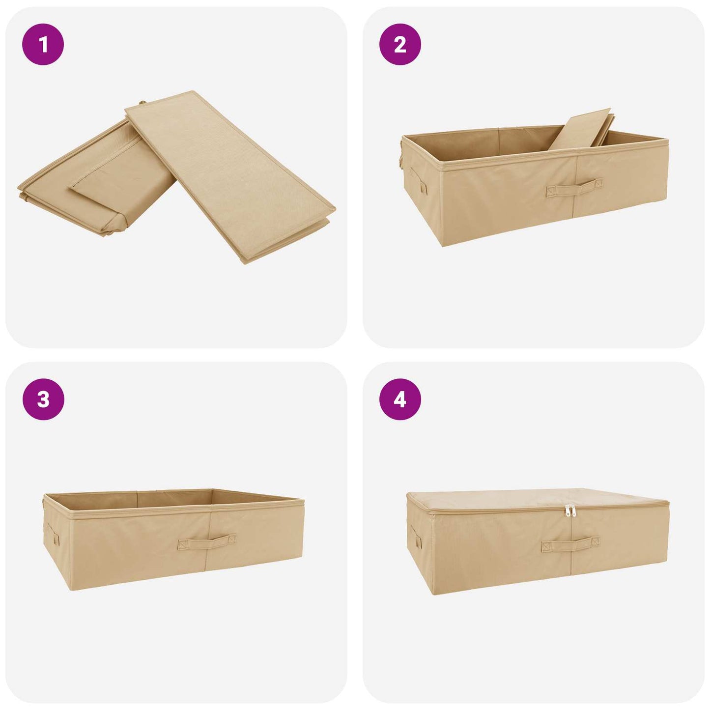 Aufbewahrungsbox 6 stk. Vliesstoff 70 x 40 x 18 cm 50,4 L Creme