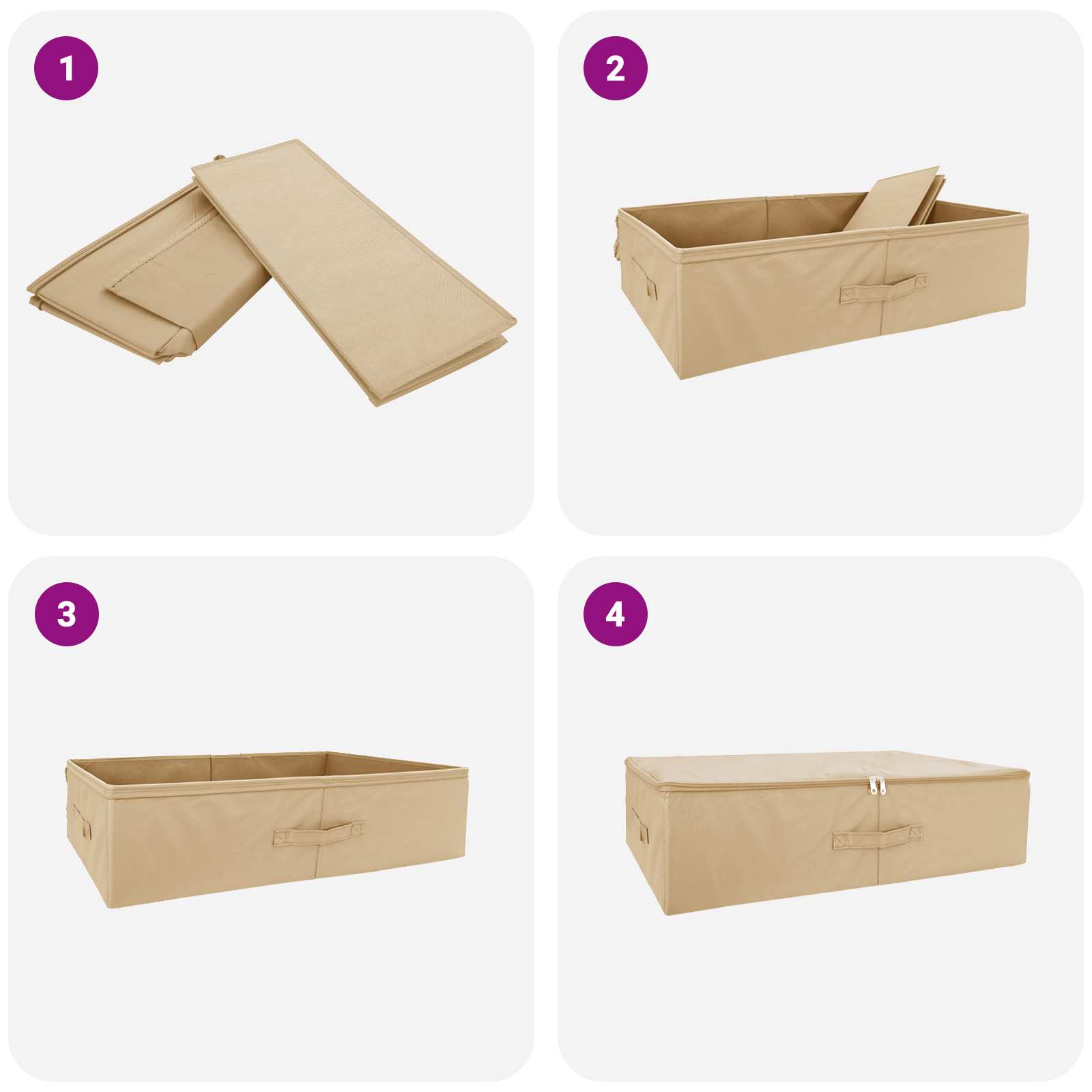 Aufbewahrungsbox 6 stk. Vliesstoff 70 x 40 x 18 cm 50,4 L Creme
