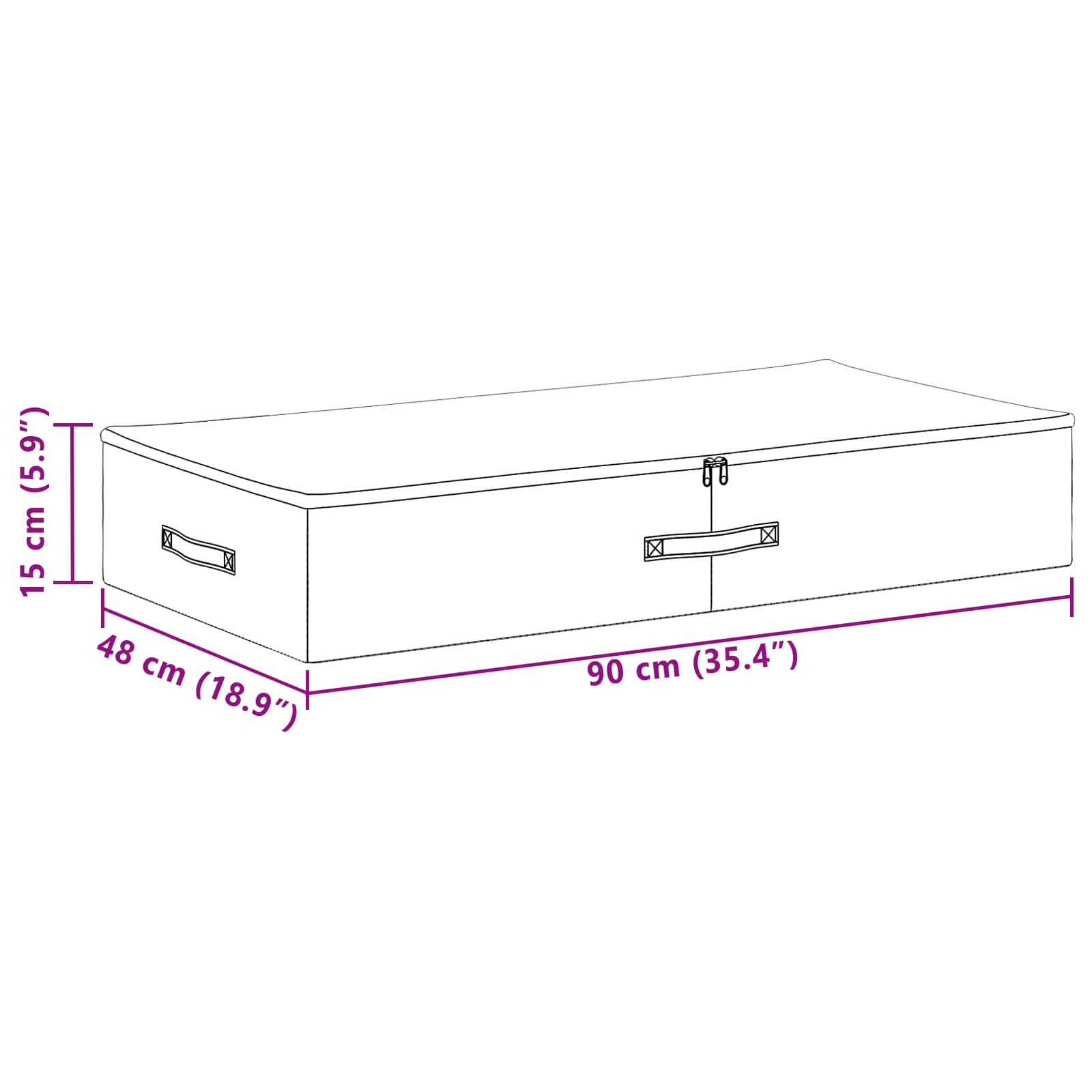 Aufbewahrungsbox Vliesstoff 90 x 48 x 15 cm 64,8 L Creme