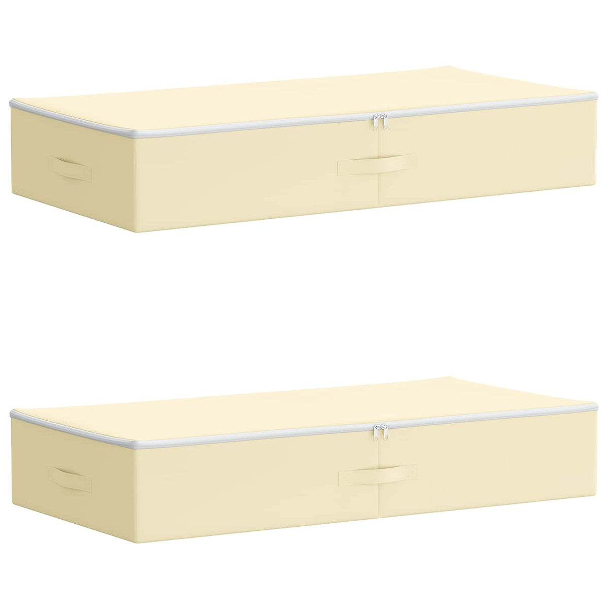 Aufbewahrungsbox 2 stk. Vliesstoff 90 x 48 x 15 cm 64,8 L Creme