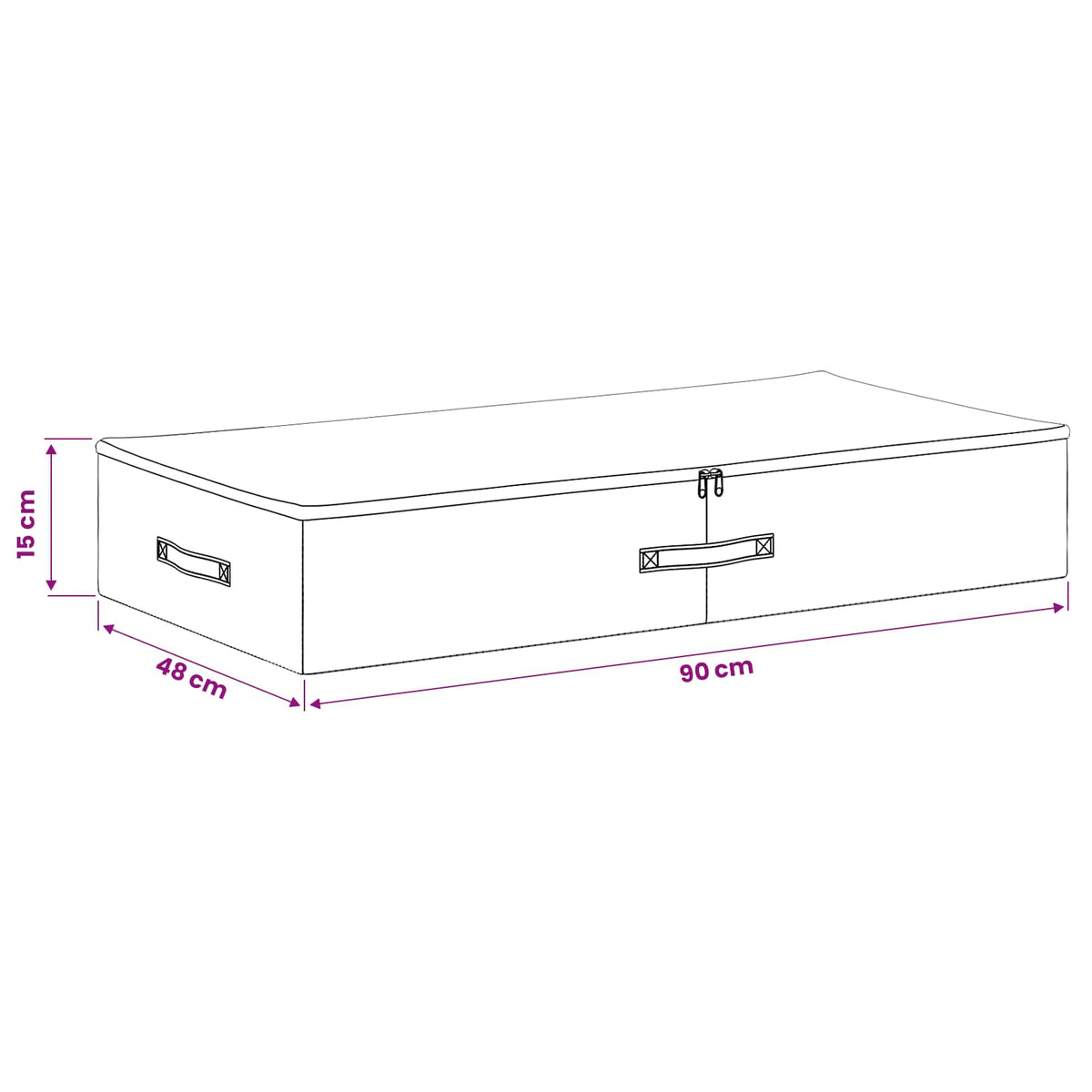 Aufbewahrungsbox 2 stk. Vliesstoff 90 x 48 x 15 cm 64,8 L Creme
