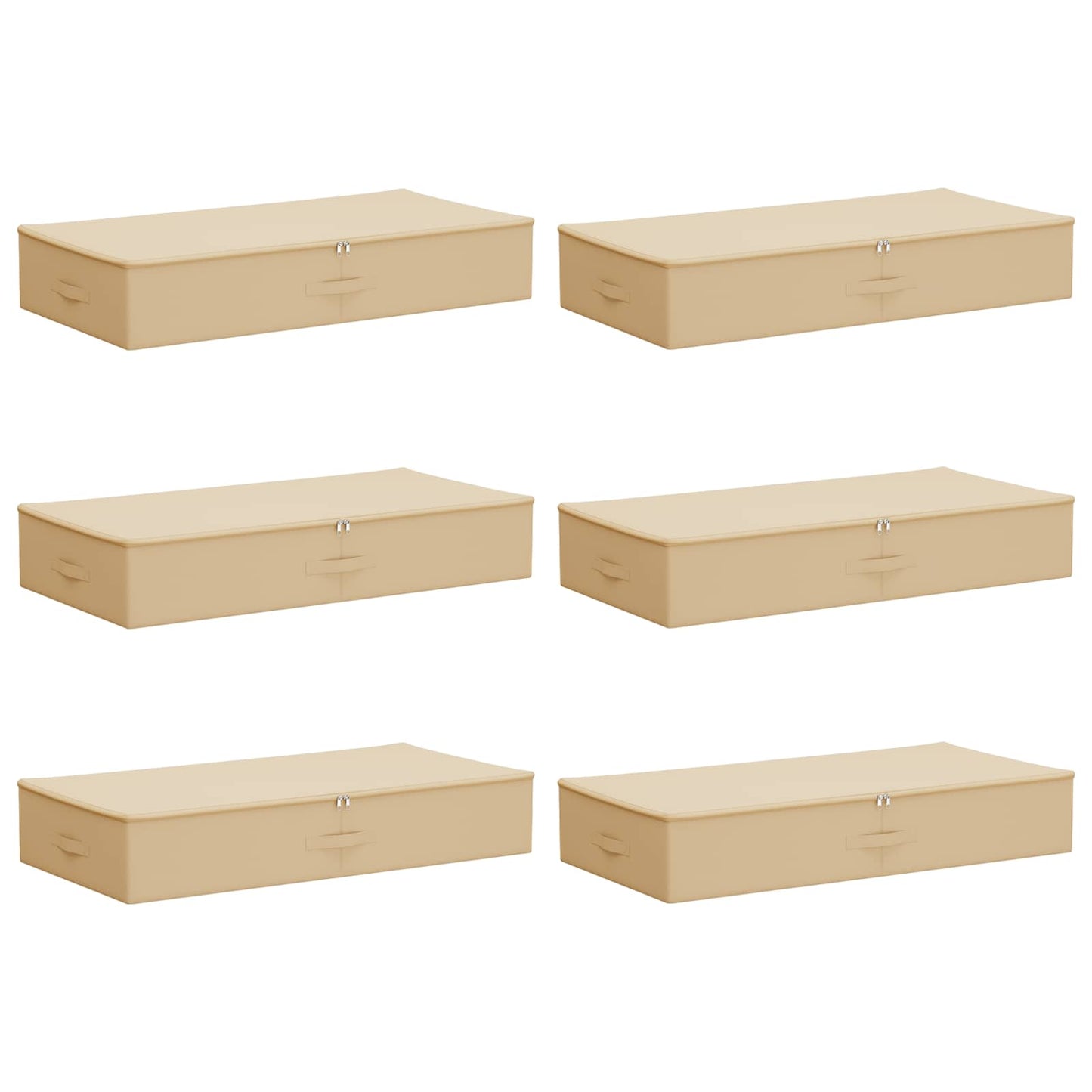 Aufbewahrungsbox 6 Stk. Vliesstoff 90 x 48 x 15 cm 64,8 L Creme