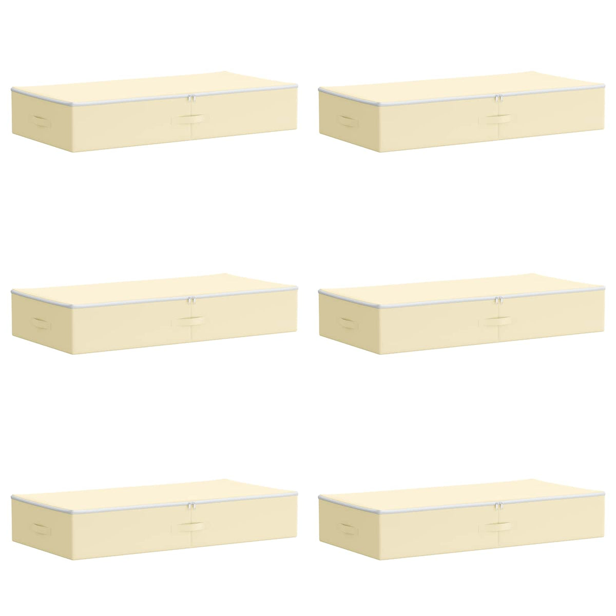 Aufbewahrungsbox 6 stk. Vliesstoff 100 x 50 x 18 cm 90 l Creme