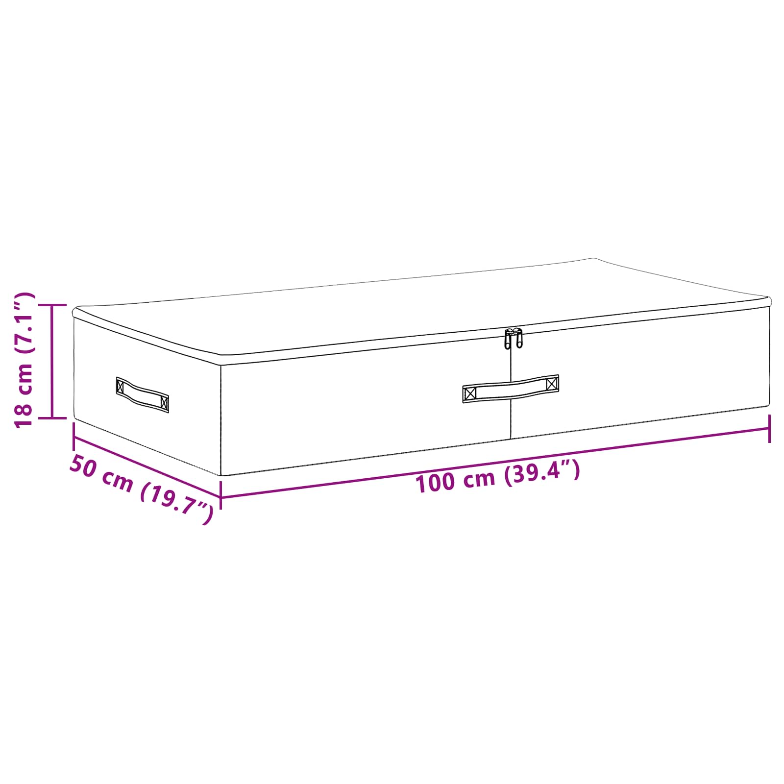 Aufbewahrungsbox 6 Stk. Vliesstoff 100 x 50 x 18 cm 90 l Creme
