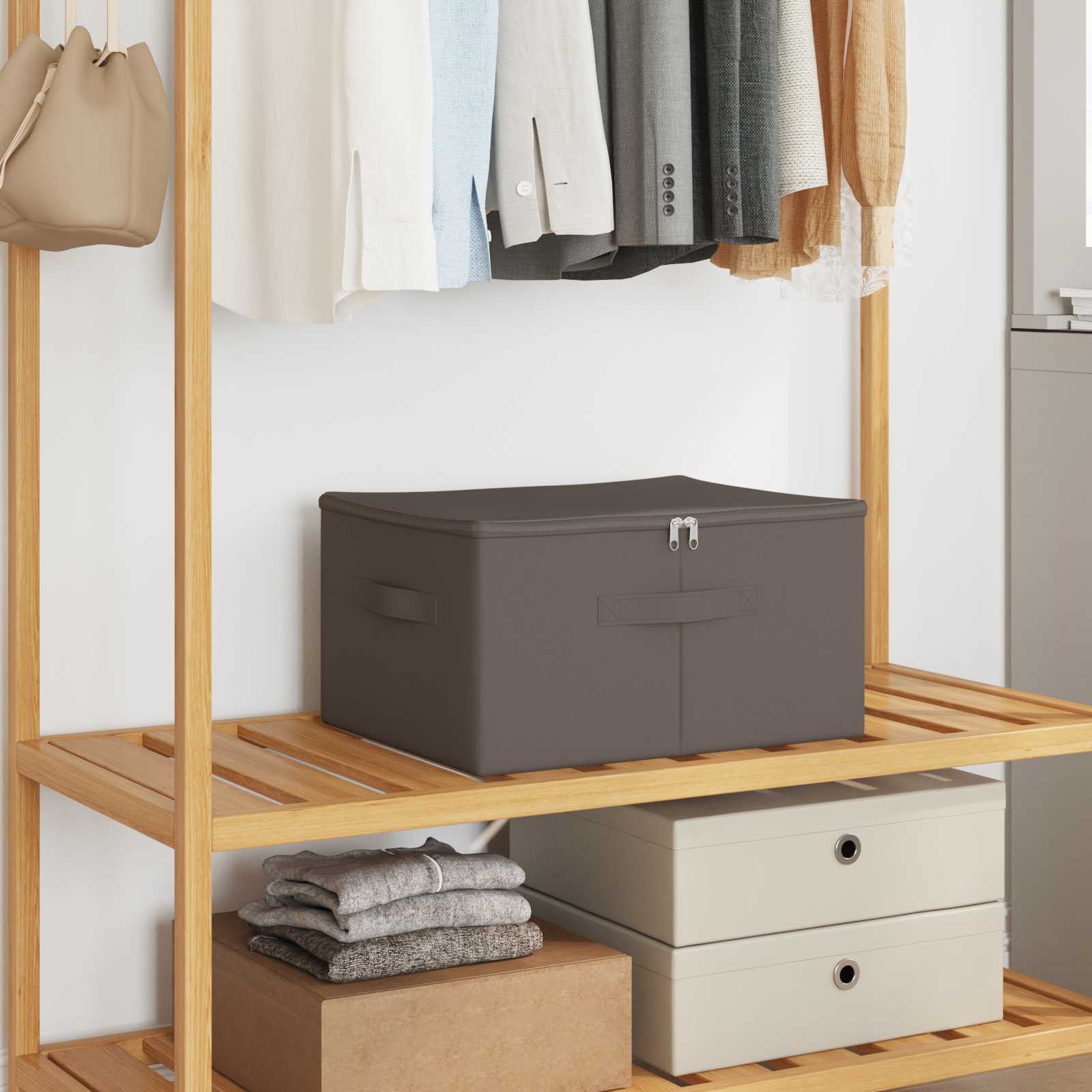 Aufbewahrungsbox Vliesstoff 43 x 34 x 23 cm 33,6 L Grau
